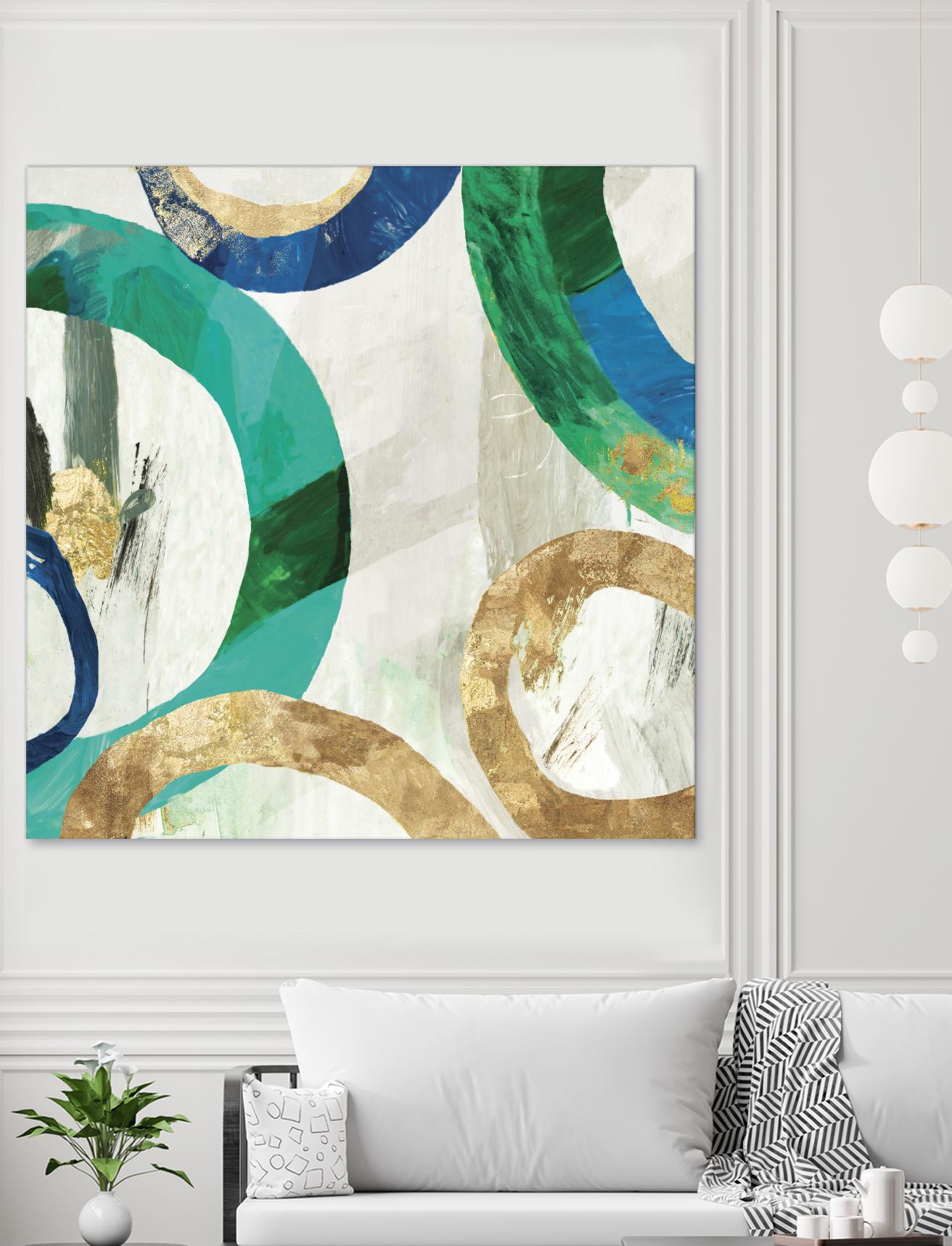 Green Rings I by Tom Reeves on GIANT ART - green abstract