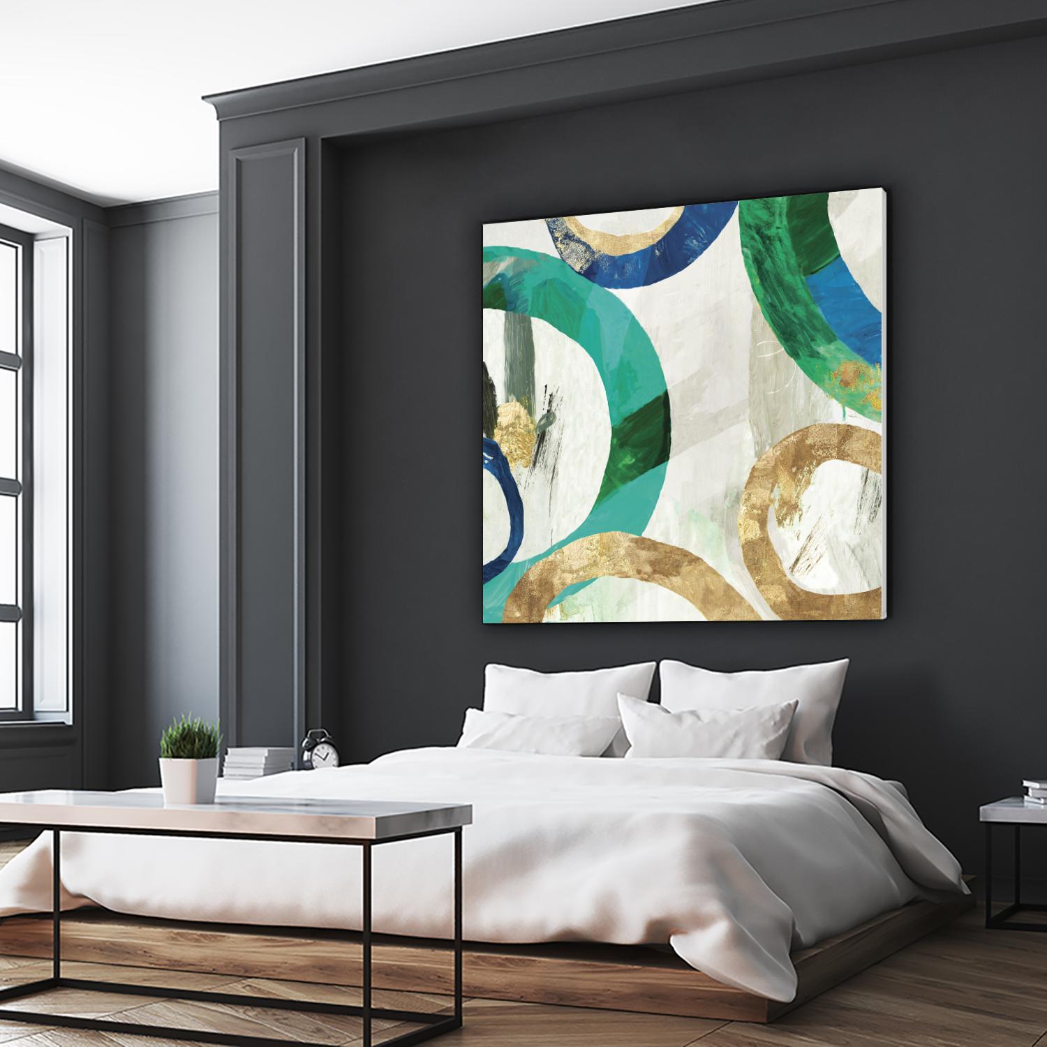 Green Rings I by Tom Reeves on GIANT ART - green abstract