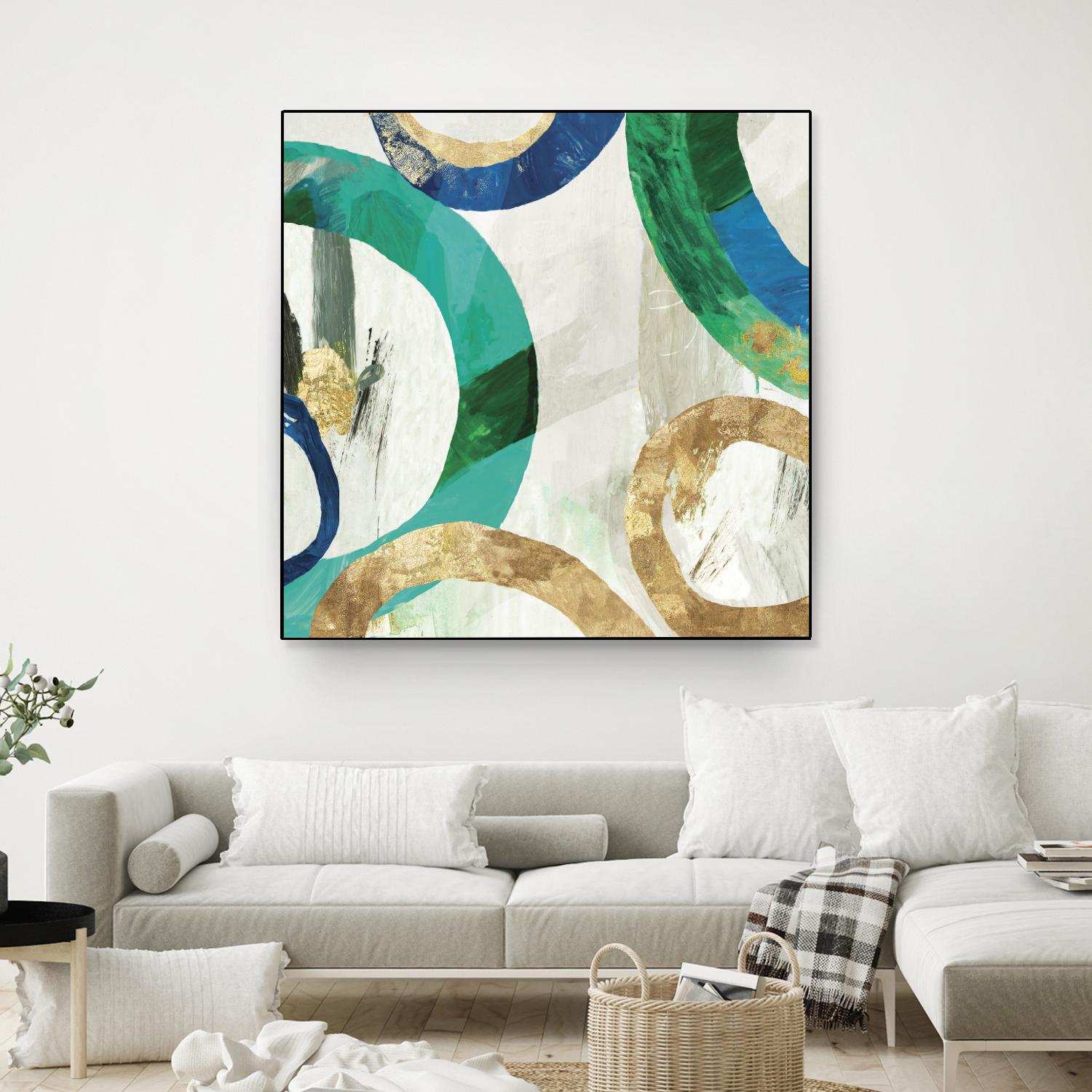 Green Rings I by Tom Reeves on GIANT ART - green abstract