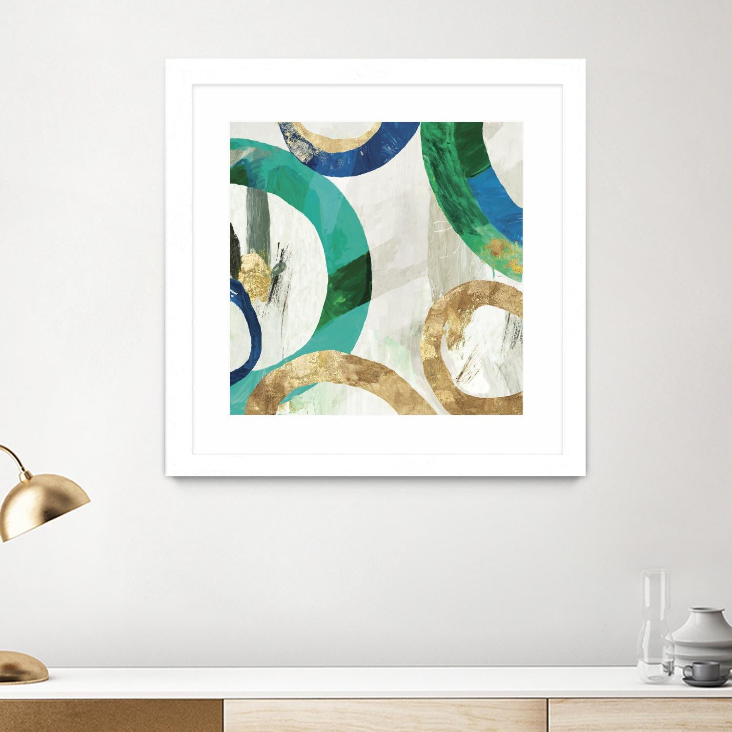 Green Rings I by Tom Reeves on GIANT ART - green abstract