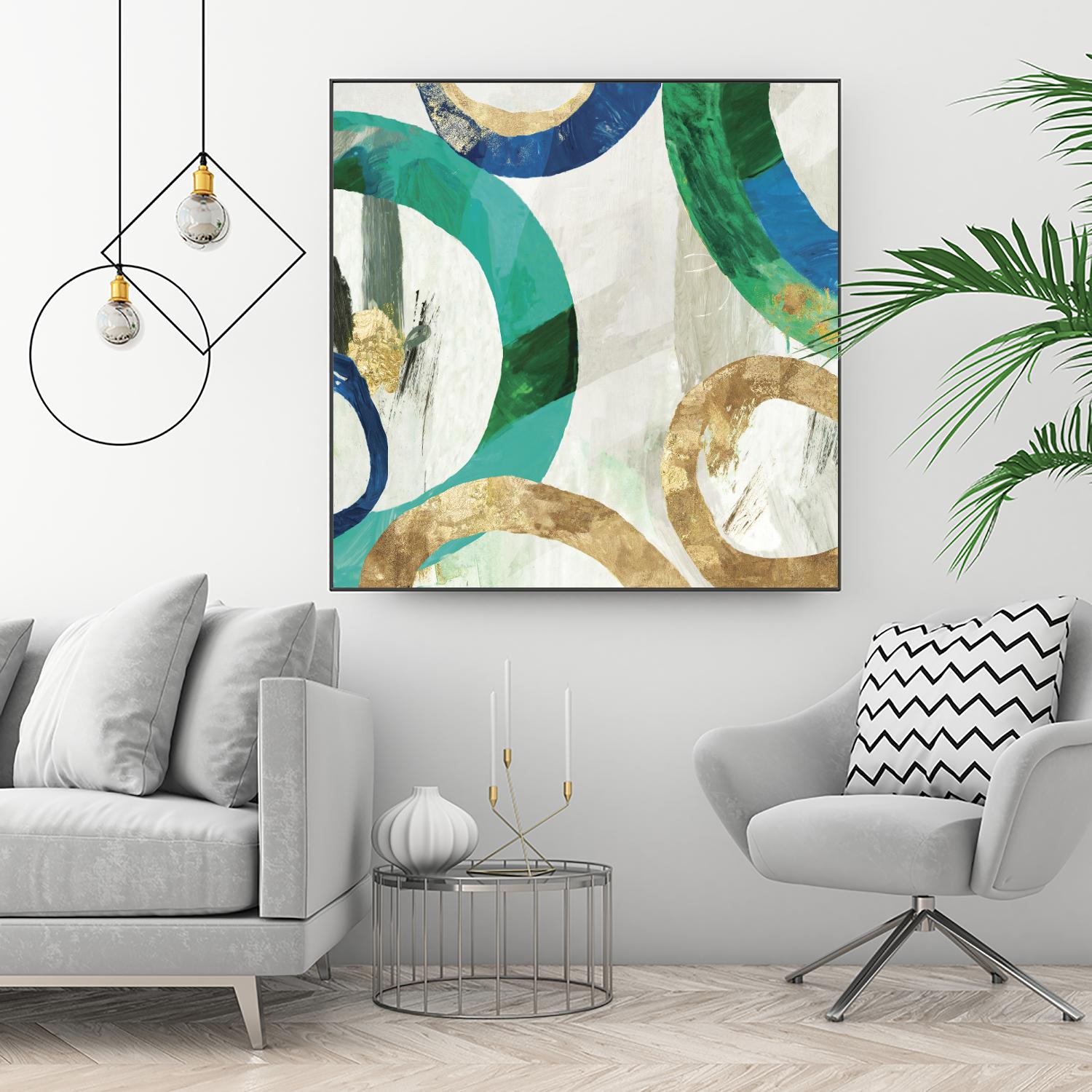 Green Rings I by Tom Reeves on GIANT ART - green abstract