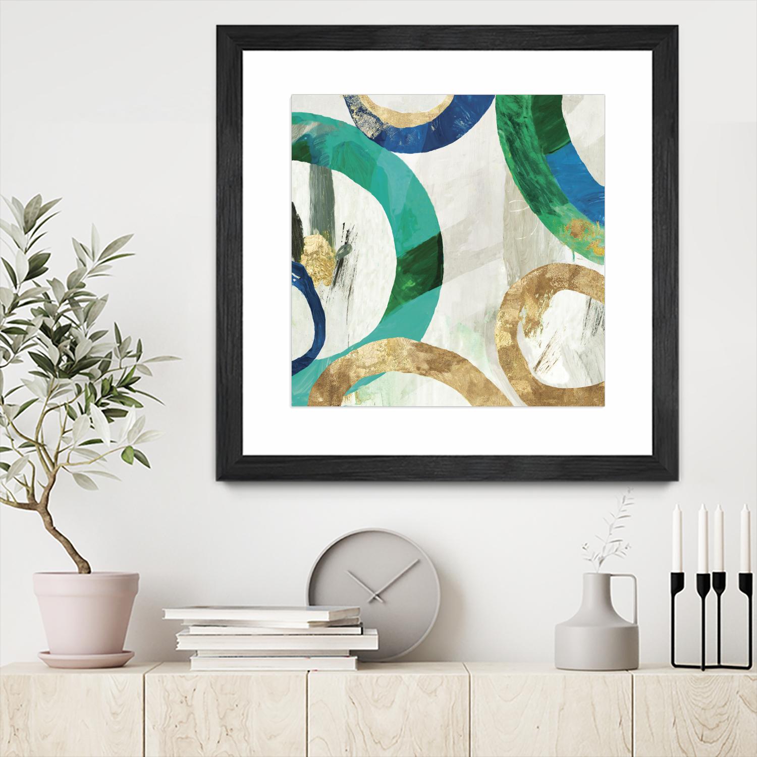 Green Rings I by Tom Reeves on GIANT ART - green abstract