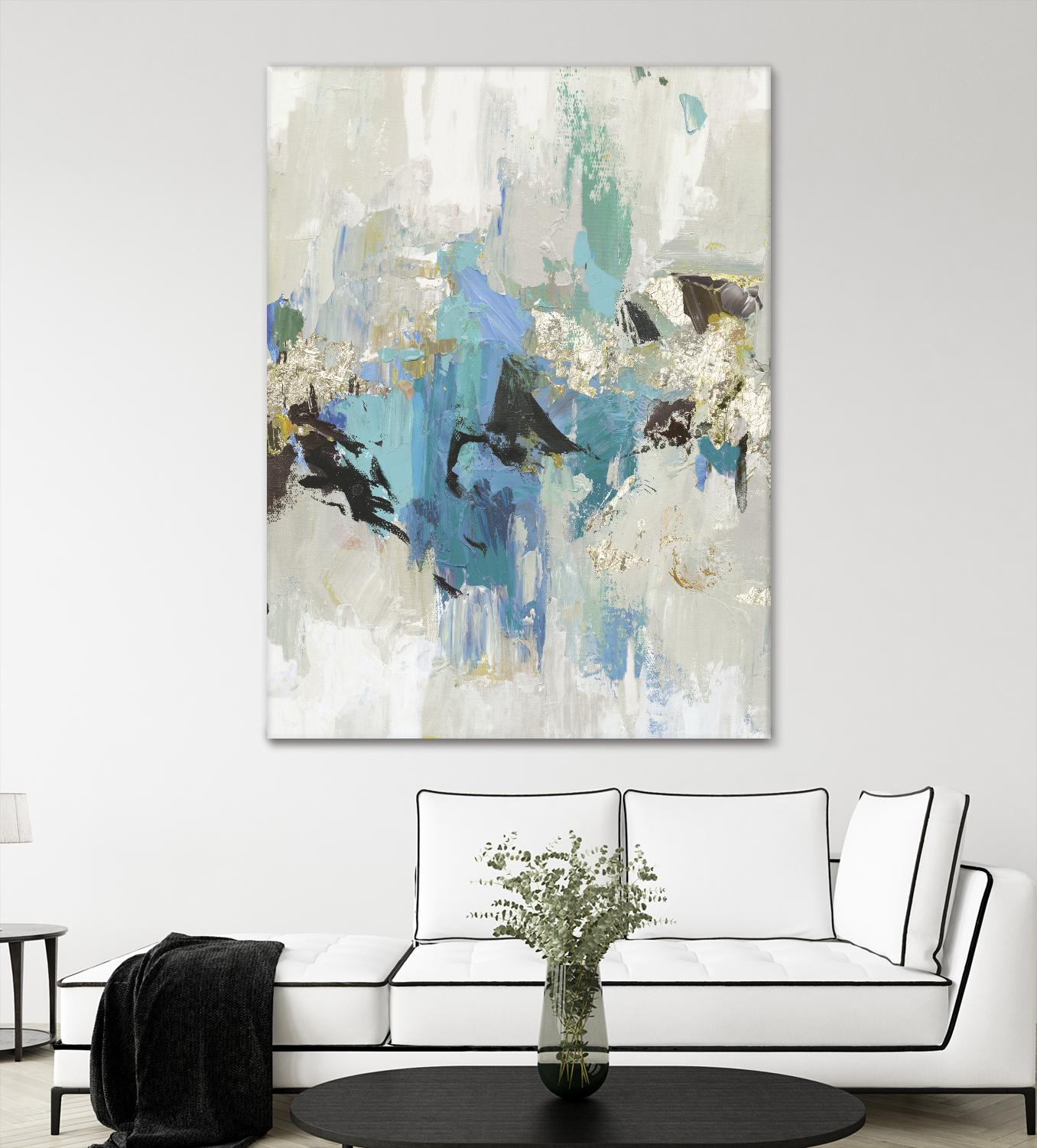 Blue Silver I by Tom Reeves on GIANT ART - white abstract