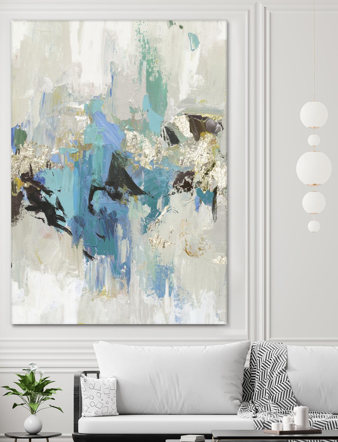 Blue Silver I by Tom Reeves on GIANT ART - white abstract