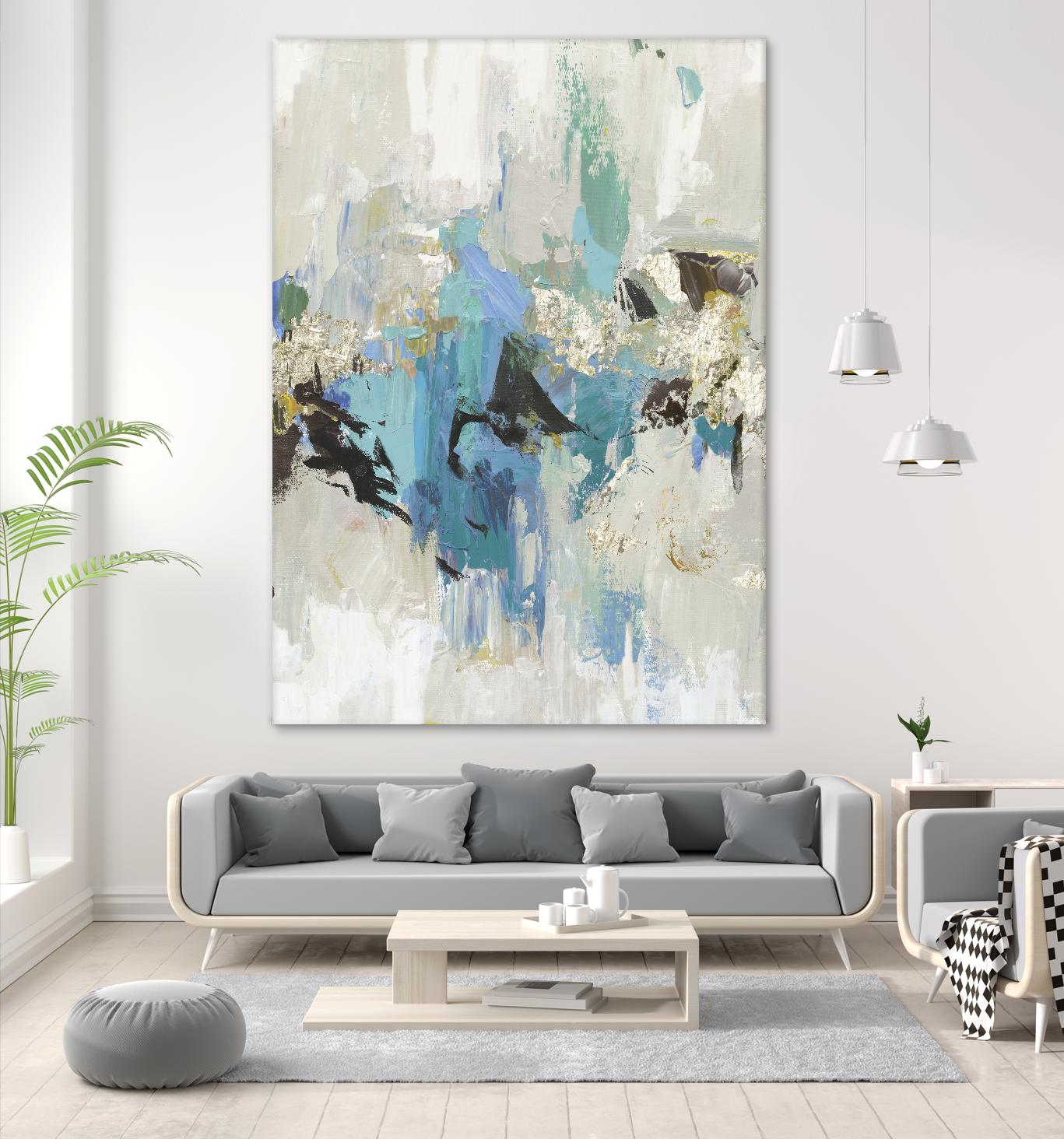 Blue Silver I by Tom Reeves on GIANT ART - white abstract