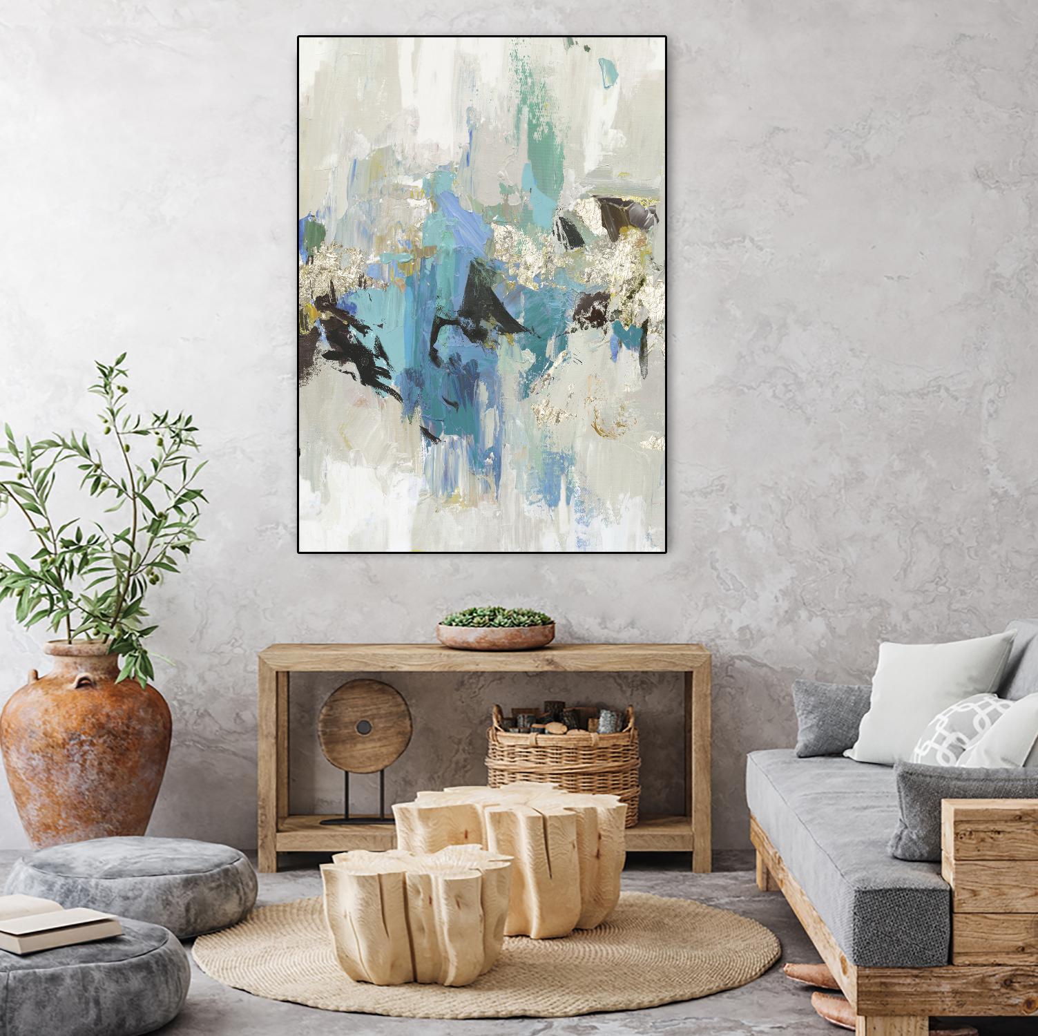 Blue Silver I by Tom Reeves on GIANT ART - white abstract