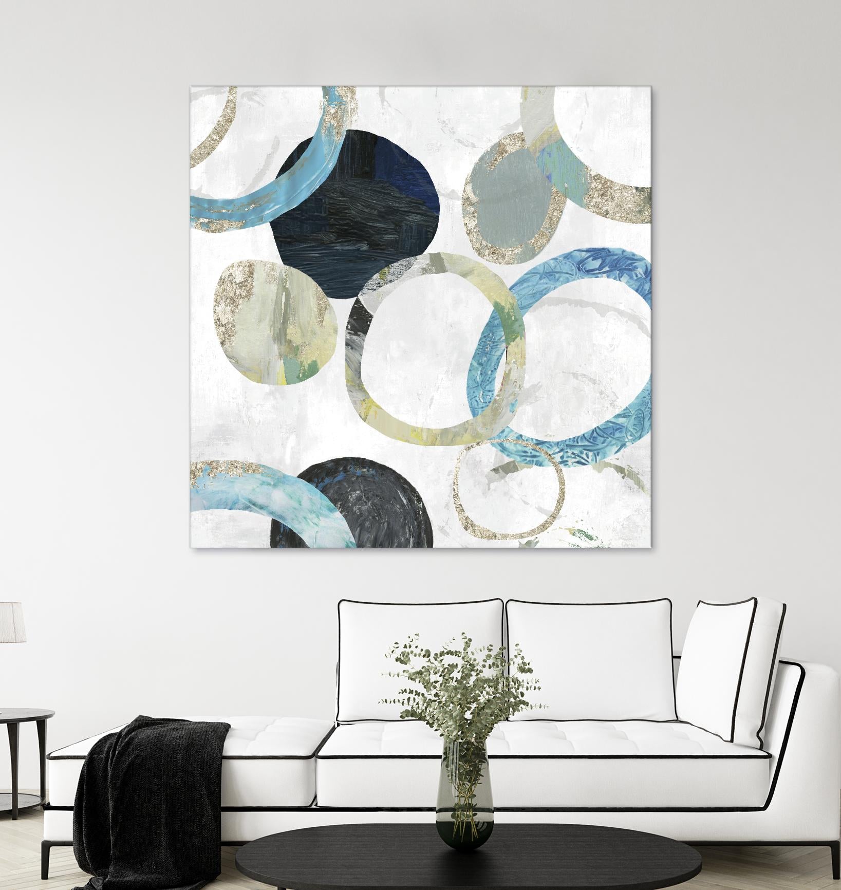 Rings I by Tom Reeves on GIANT ART - blue abstract