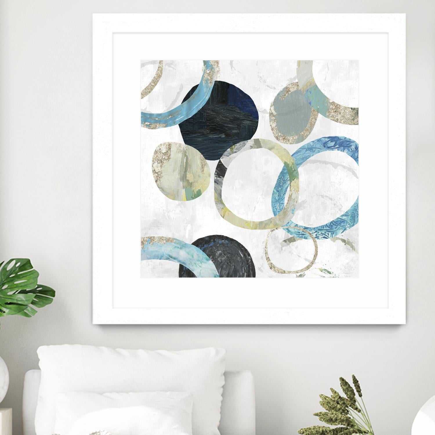 Rings I by Tom Reeves on GIANT ART - blue abstract