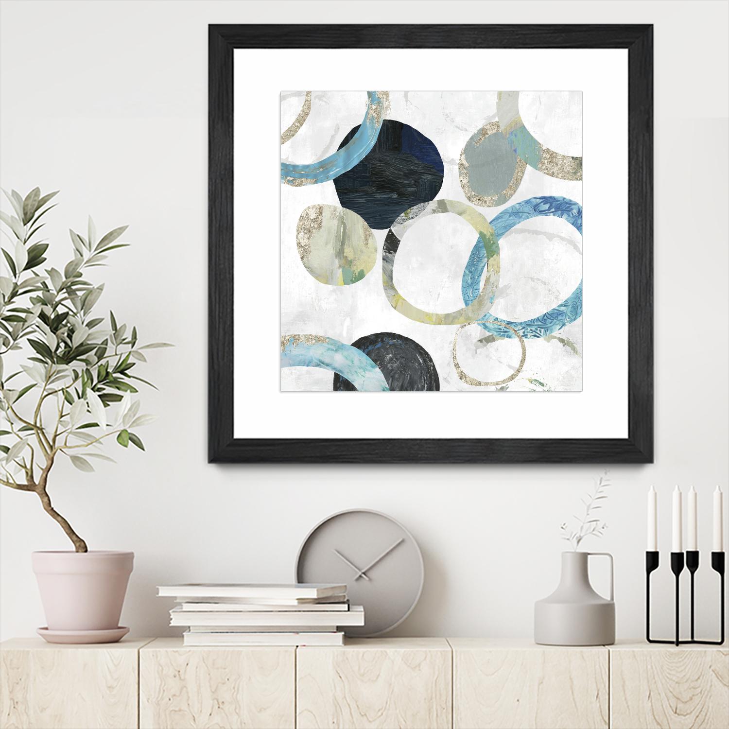 Rings I by Tom Reeves on GIANT ART - blue abstract
