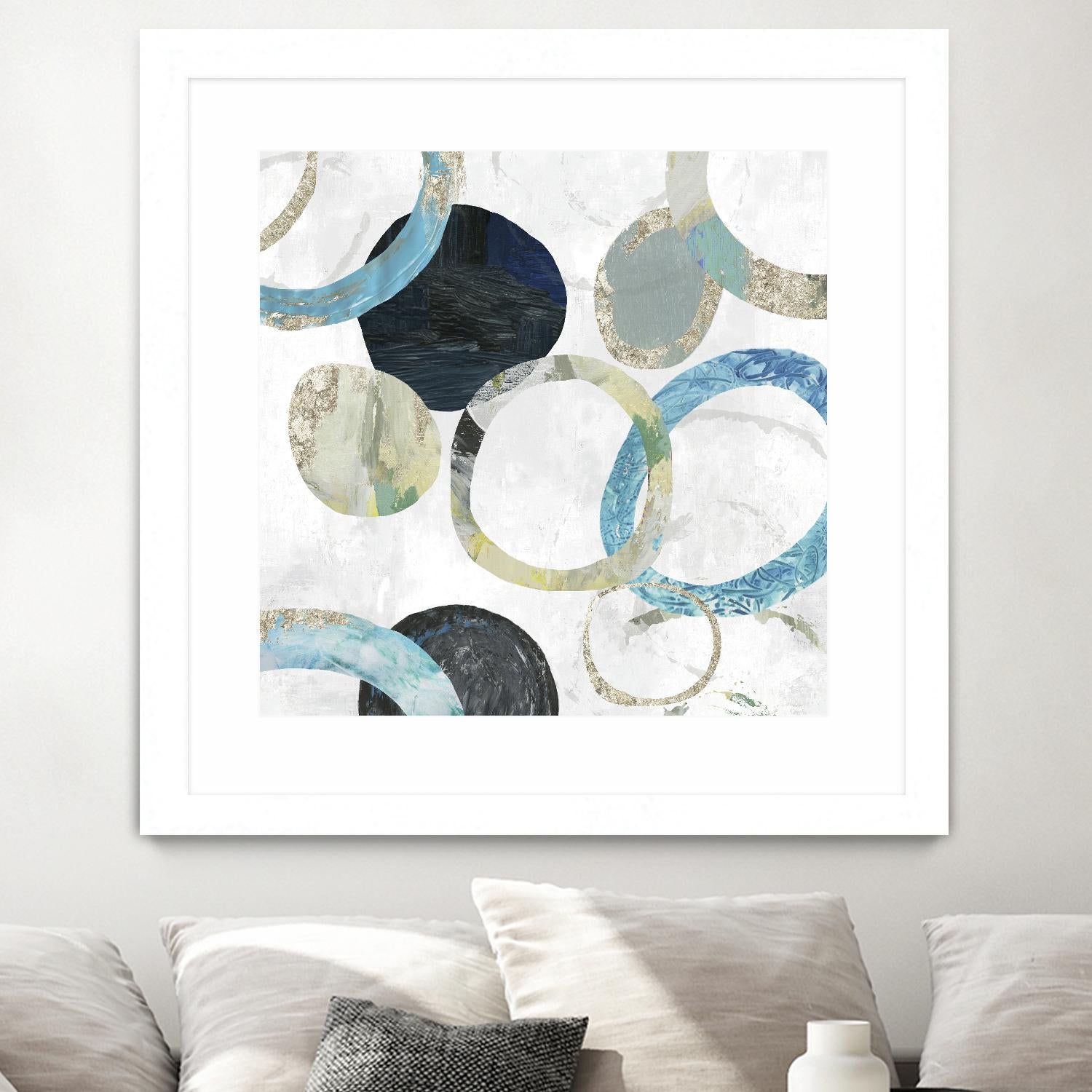 Rings I by Tom Reeves on GIANT ART - blue abstract