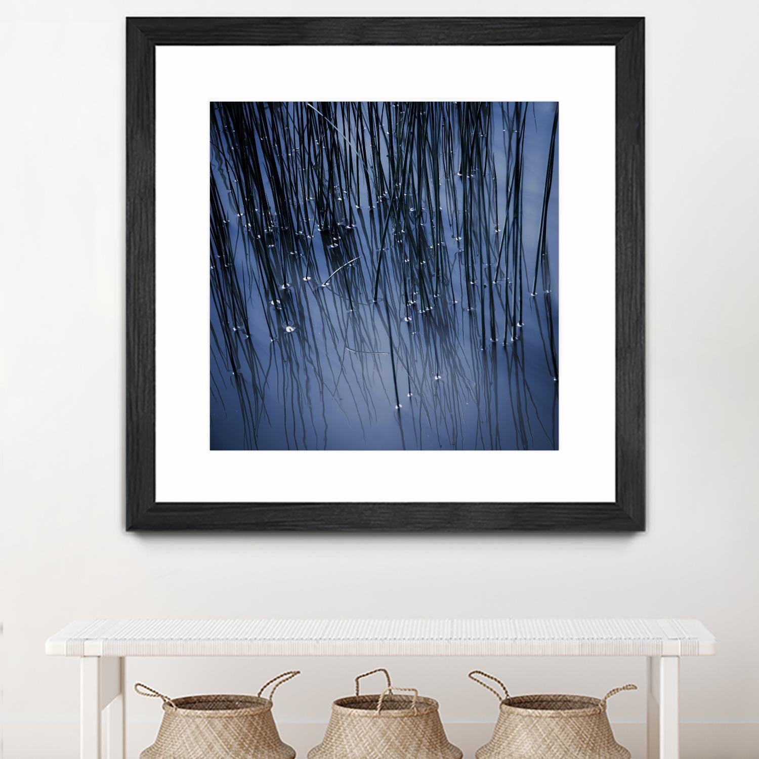 Lily Pond Blue III by Rebecca Cozart on GIANT ART - black photo art