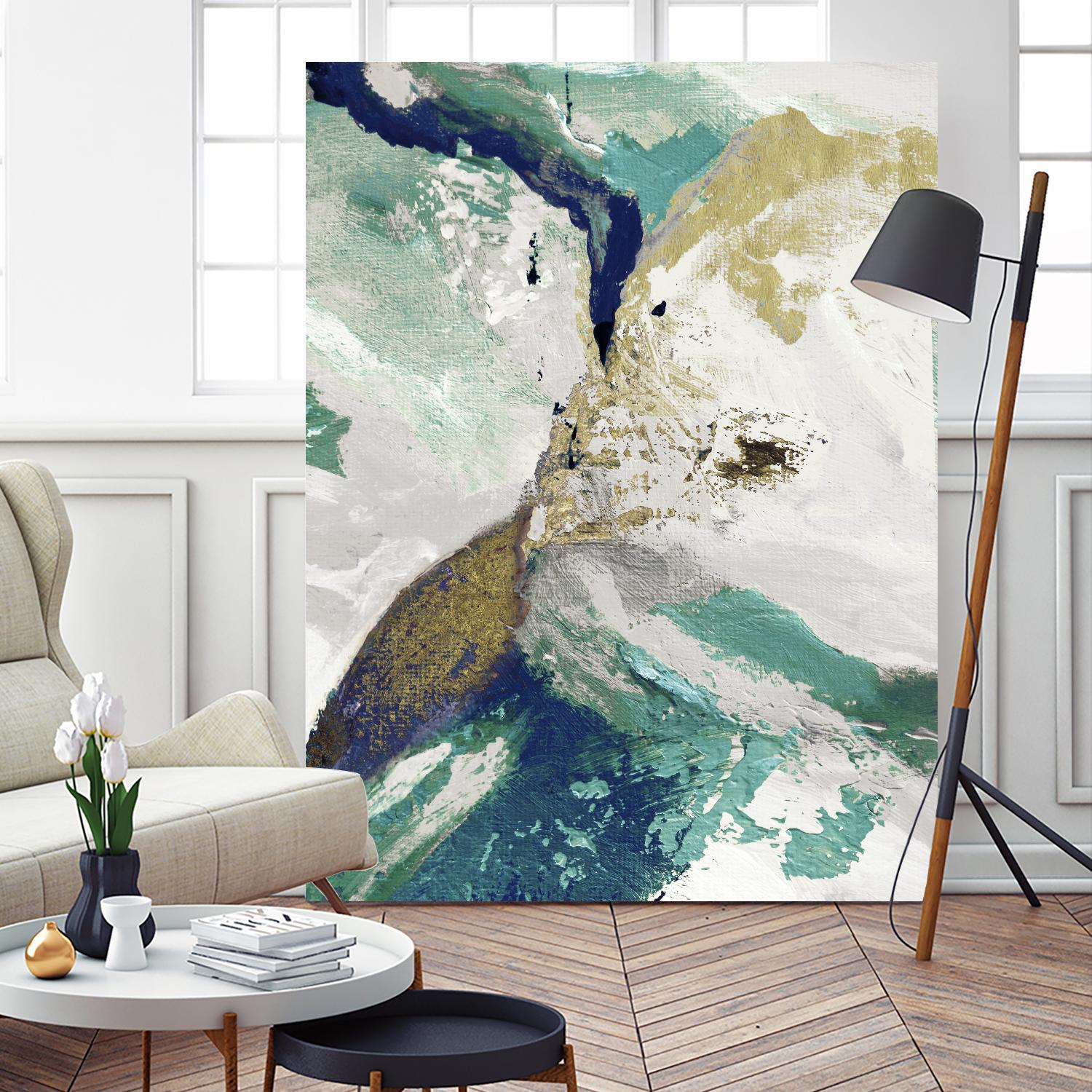 Riviera III by Ruth Palmer on GIANT ART - cyan abstract