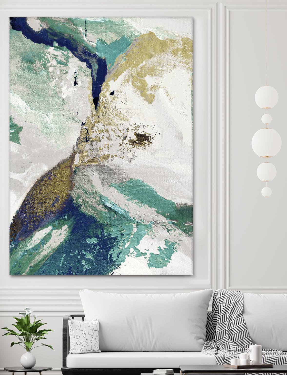 Riviera III by Ruth Palmer on GIANT ART - cyan abstract