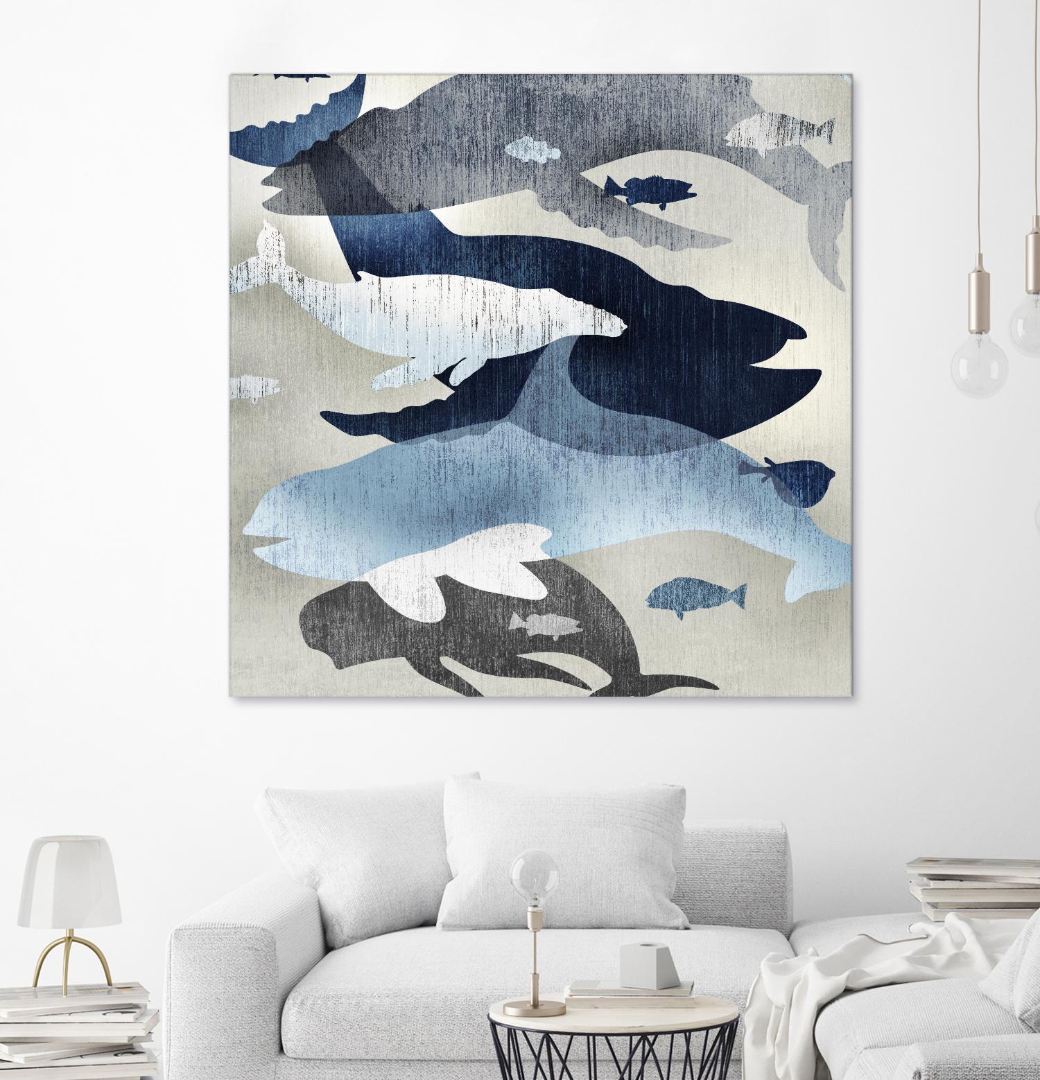Whale Watching II by Edward Selkirk on GIANT ART - beige nautical