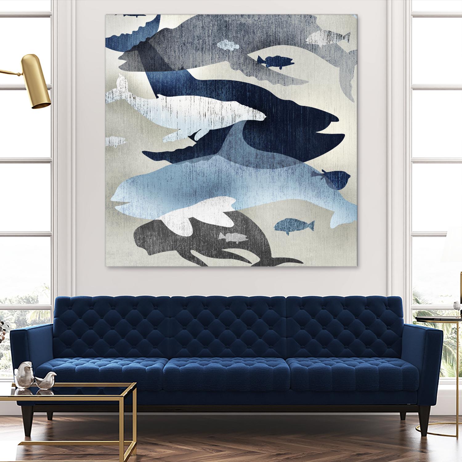 Whale Watching II by Edward Selkirk on GIANT ART - beige nautical