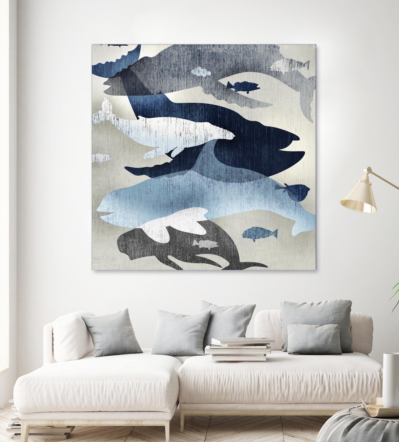 Whale Watching II by Edward Selkirk on GIANT ART - beige nautical