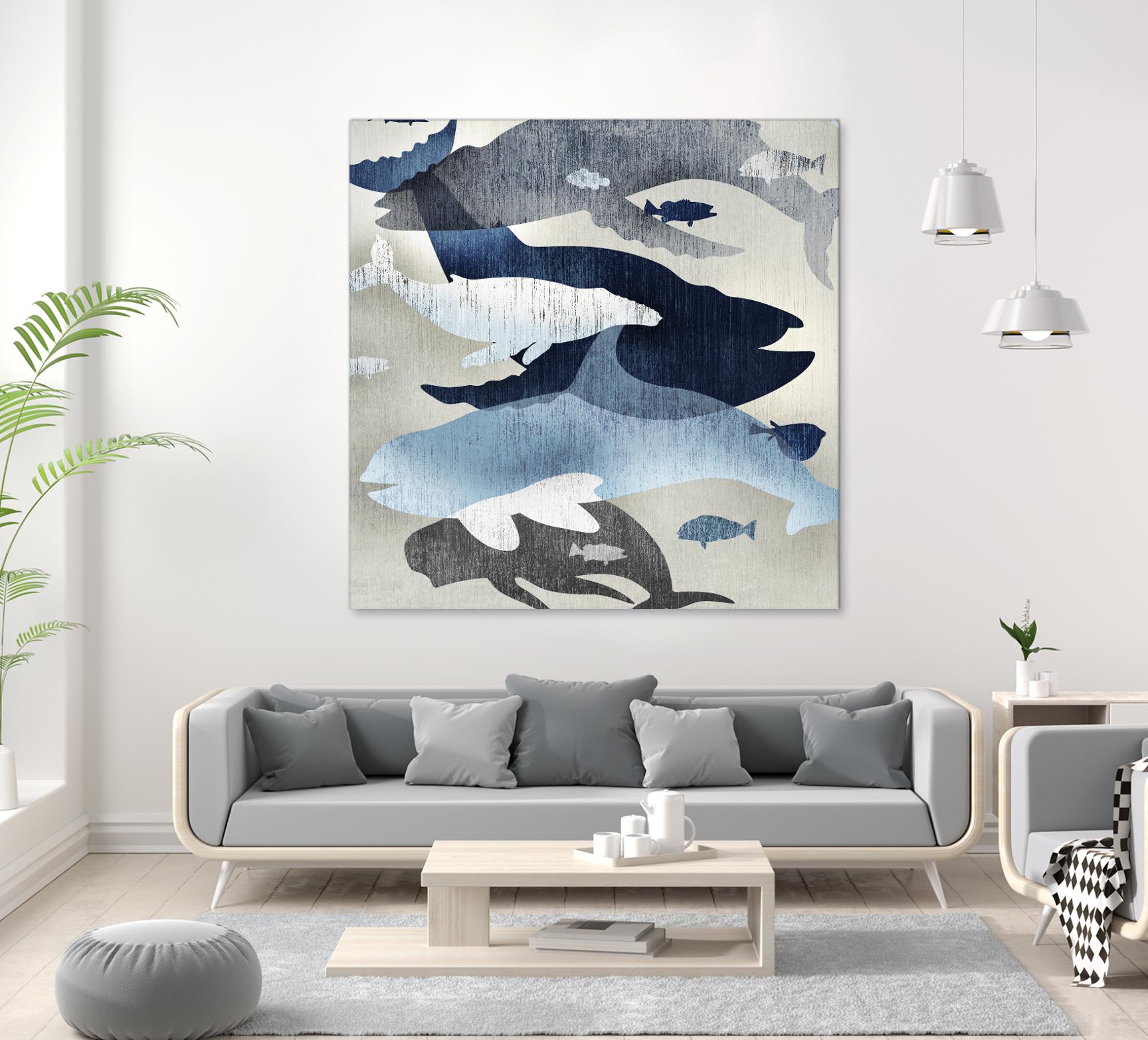 Whale Watching II by Edward Selkirk on GIANT ART - beige nautical
