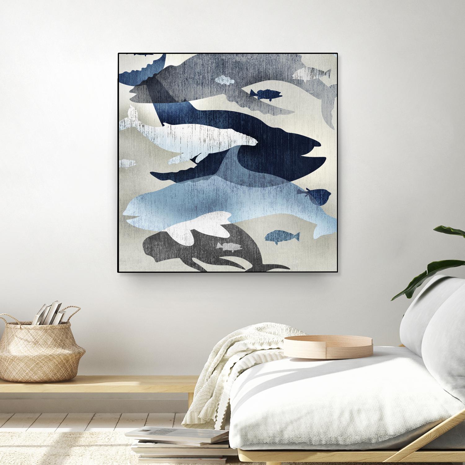 Whale Watching II by Edward Selkirk on GIANT ART - beige nautical