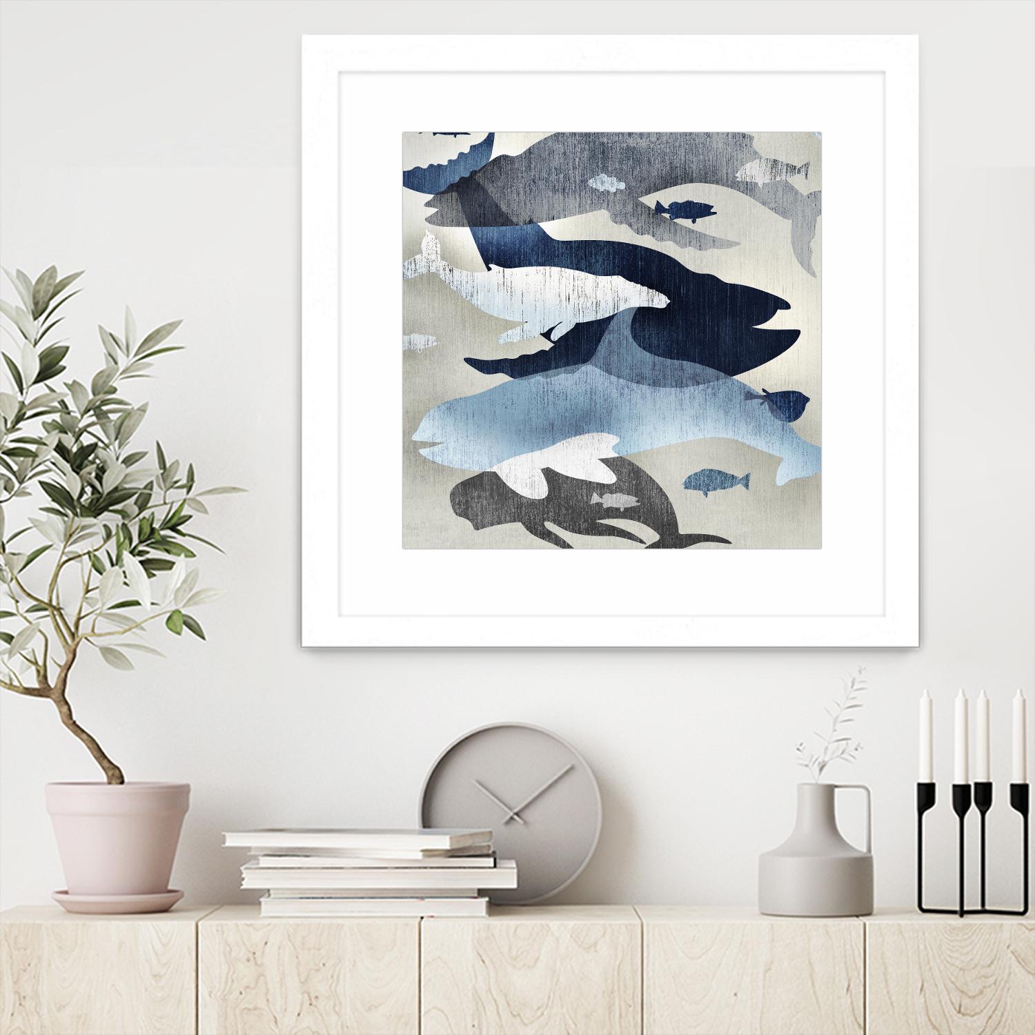 Whale Watching II by Edward Selkirk on GIANT ART - beige nautical