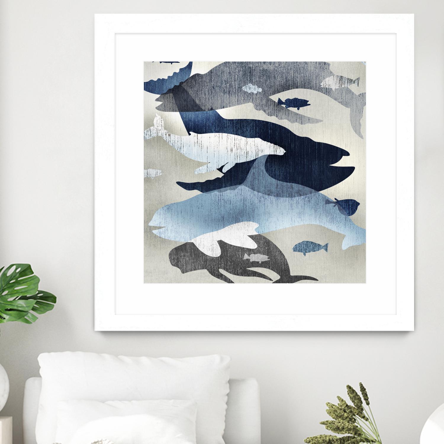 Whale Watching II by Edward Selkirk on GIANT ART - beige nautical