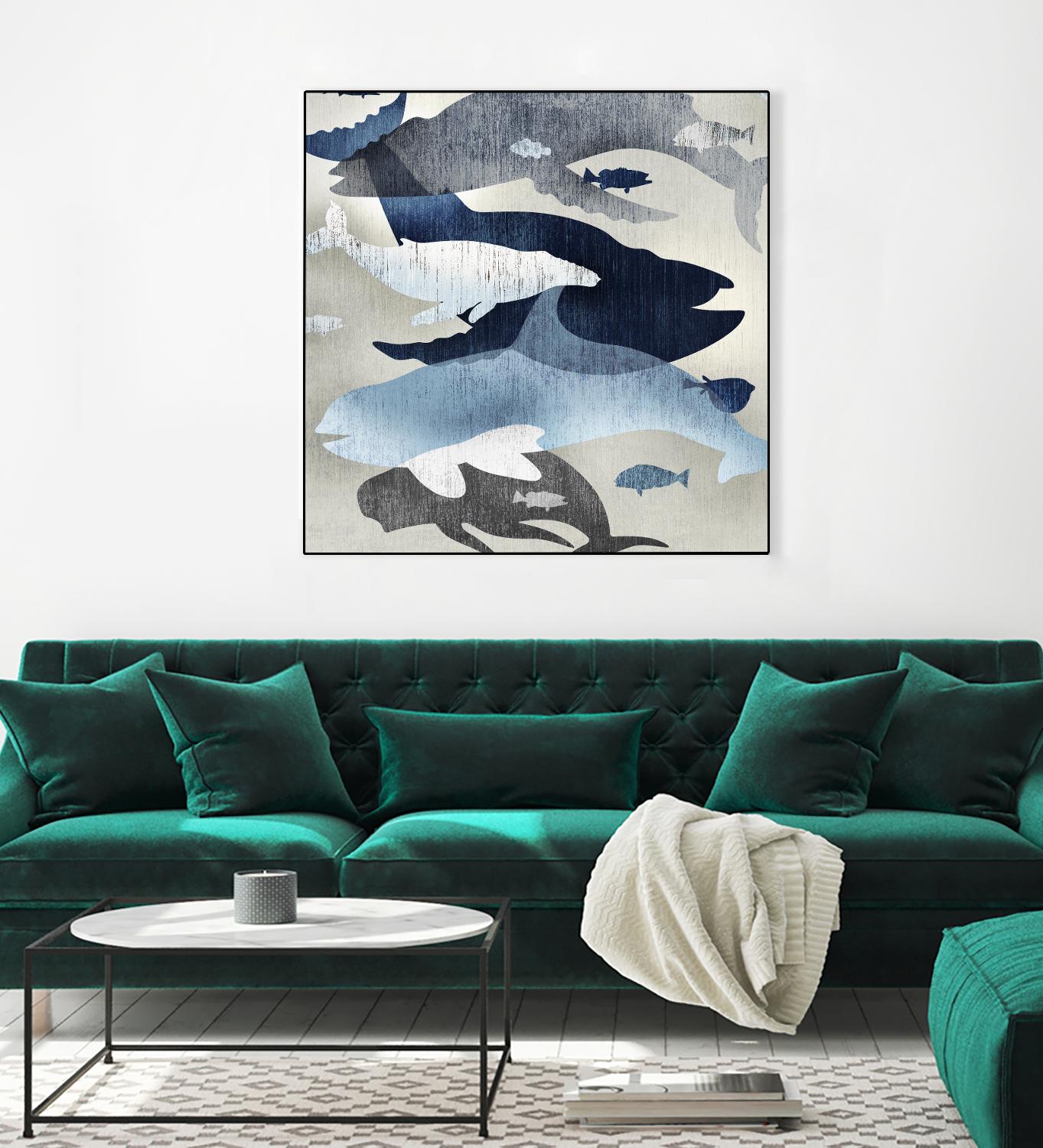 Whale Watching II by Edward Selkirk on GIANT ART - beige nautical