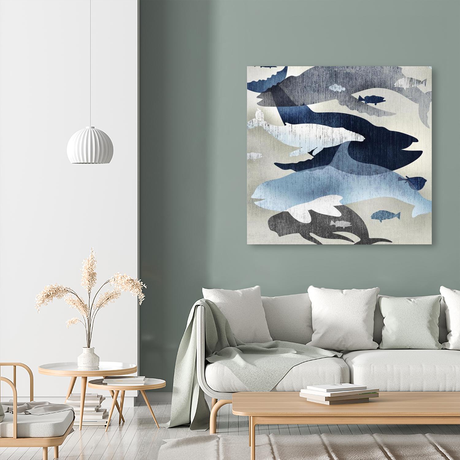 Whale Watching II by Edward Selkirk on GIANT ART - beige nautical