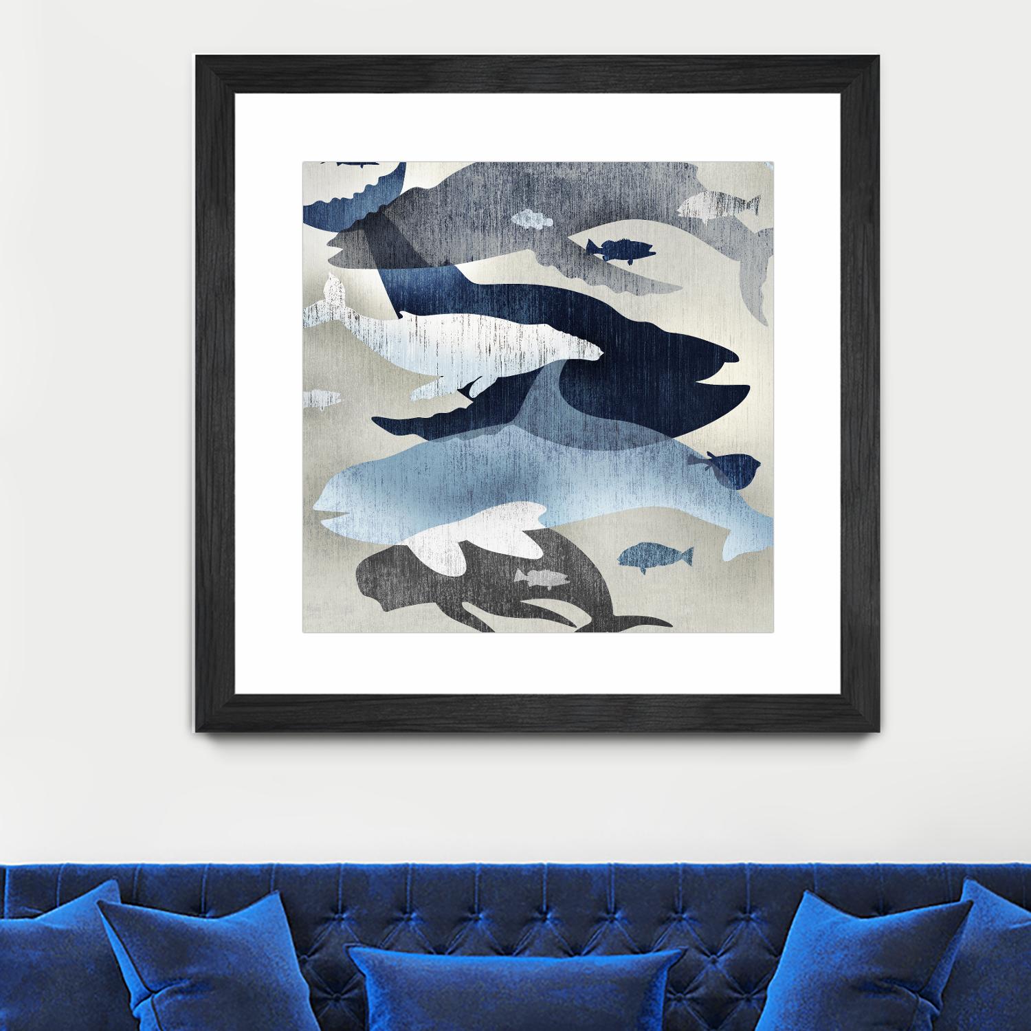 Whale Watching II by Edward Selkirk on GIANT ART - beige nautical
