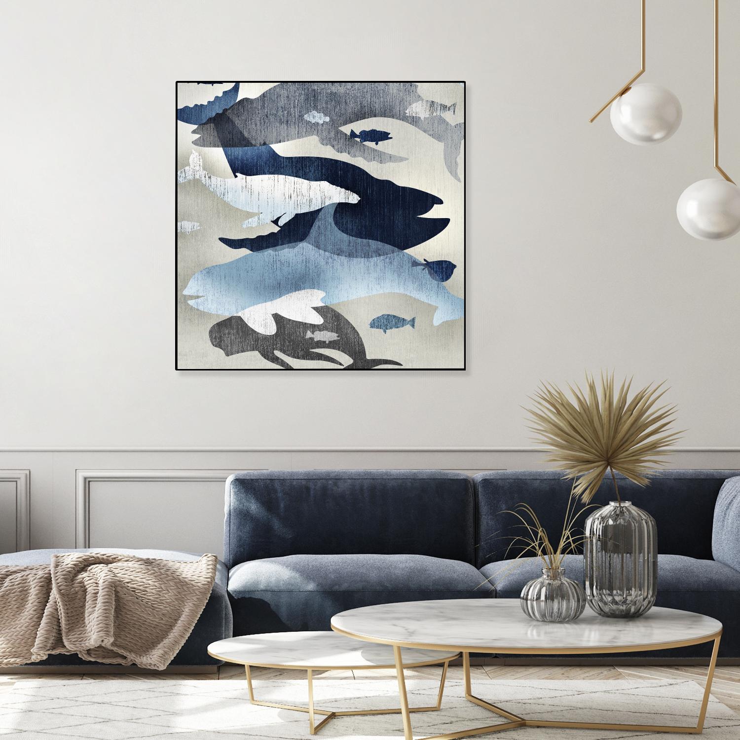 Whale Watching II by Edward Selkirk on GIANT ART - beige nautical