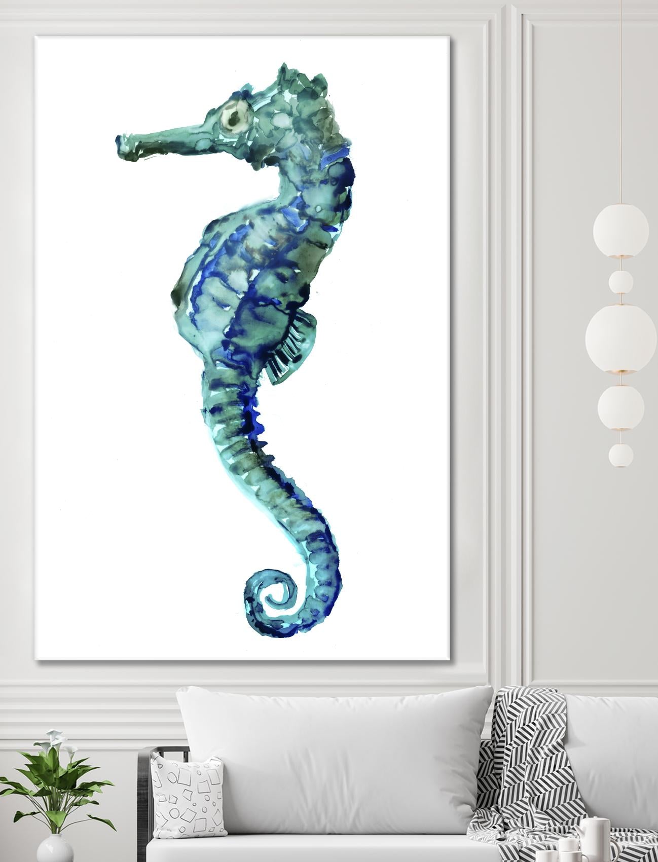Sea Horse by Edward Selkirk on GIANT ART - white nautical