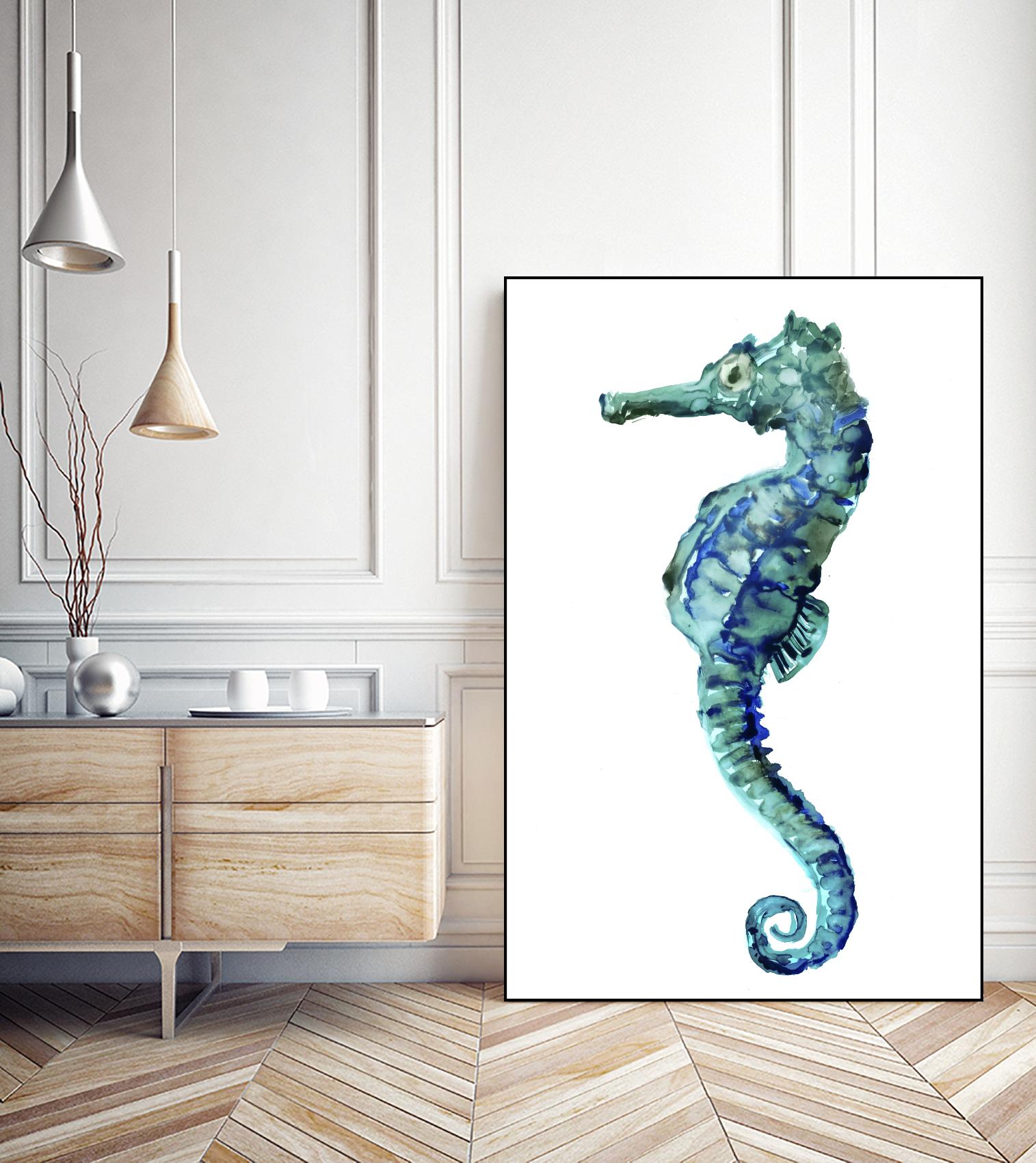 Sea Horse by Edward Selkirk on GIANT ART - white nautical