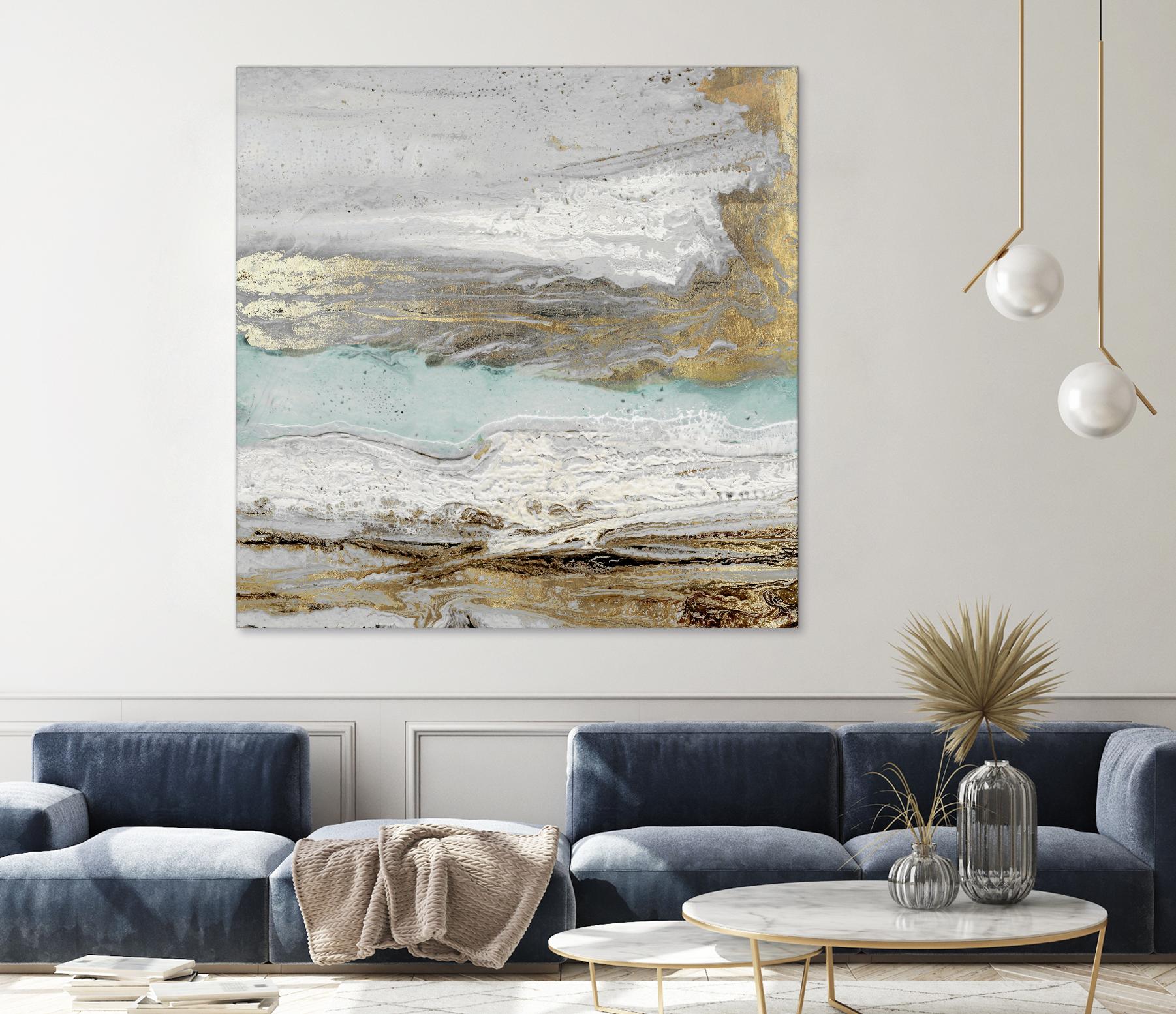 Playa Secreto II Teal Version by Wendy Kroeker on GIANT ART - blue abstract