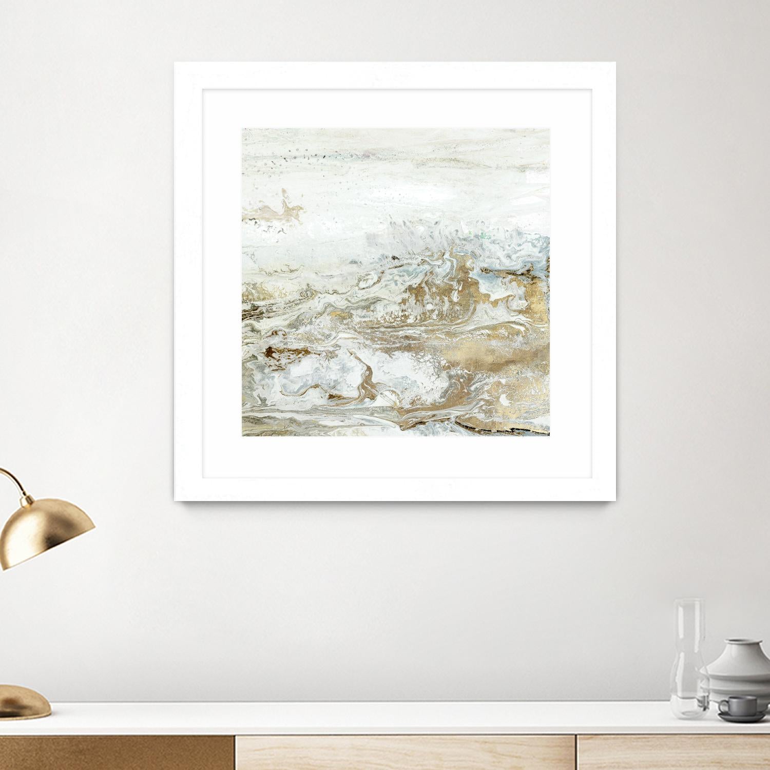 Geode II Teal Version by Wendy Kroeker on GIANT ART - gold abstract