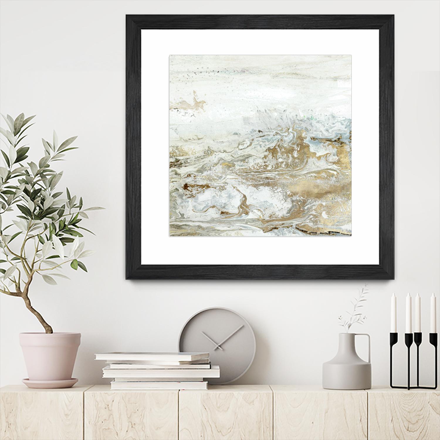 Geode II Teal Version by Wendy Kroeker on GIANT ART - gold abstract