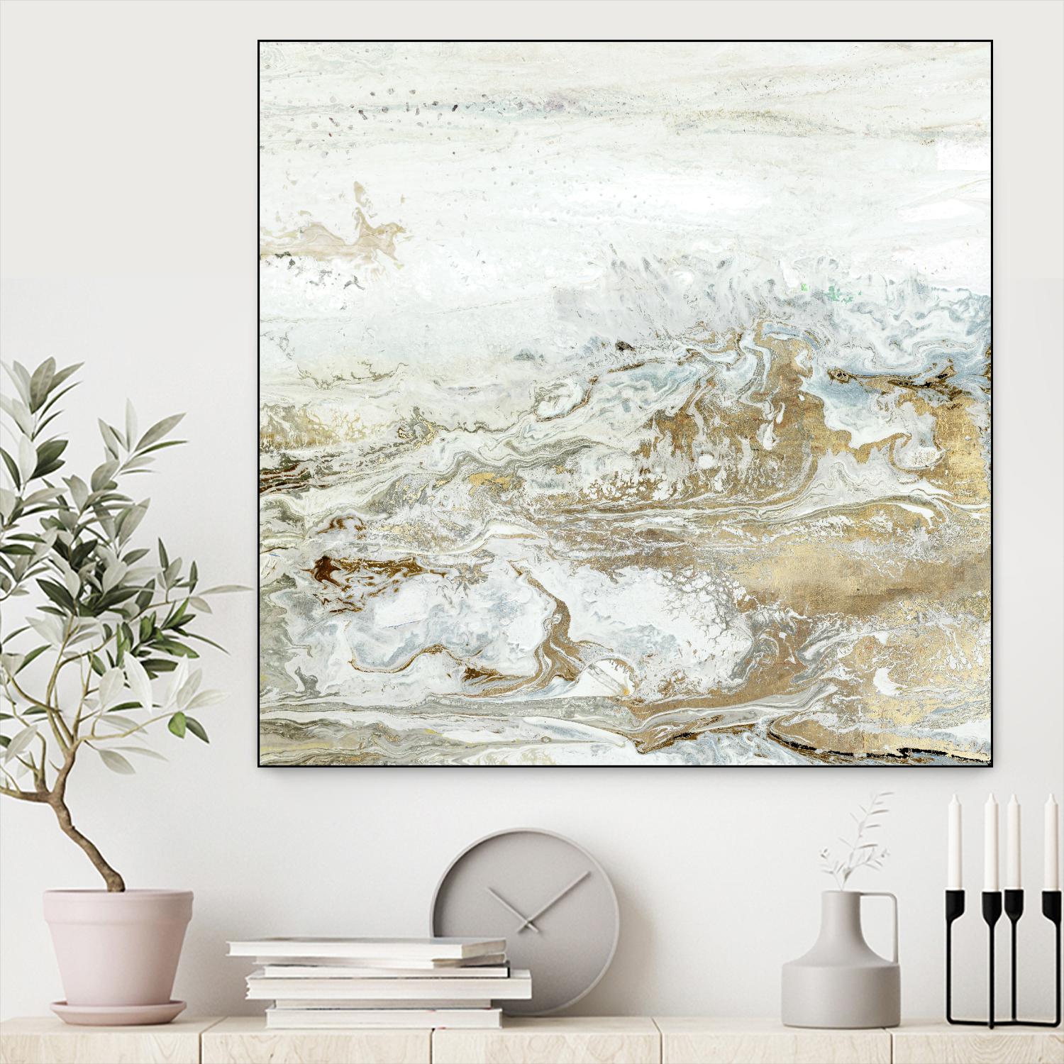 Geode II Teal Version by Wendy Kroeker on GIANT ART - gold abstract