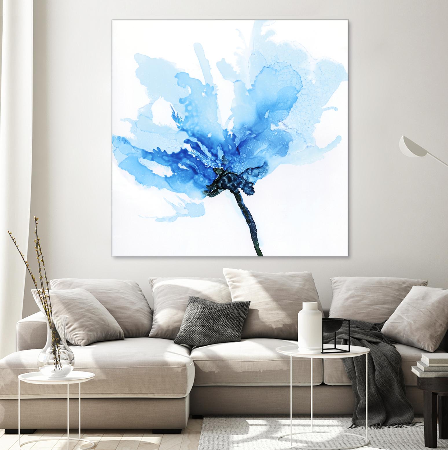 Blue Poppy II by Wendy Kroeker on GIANT ART - white floral