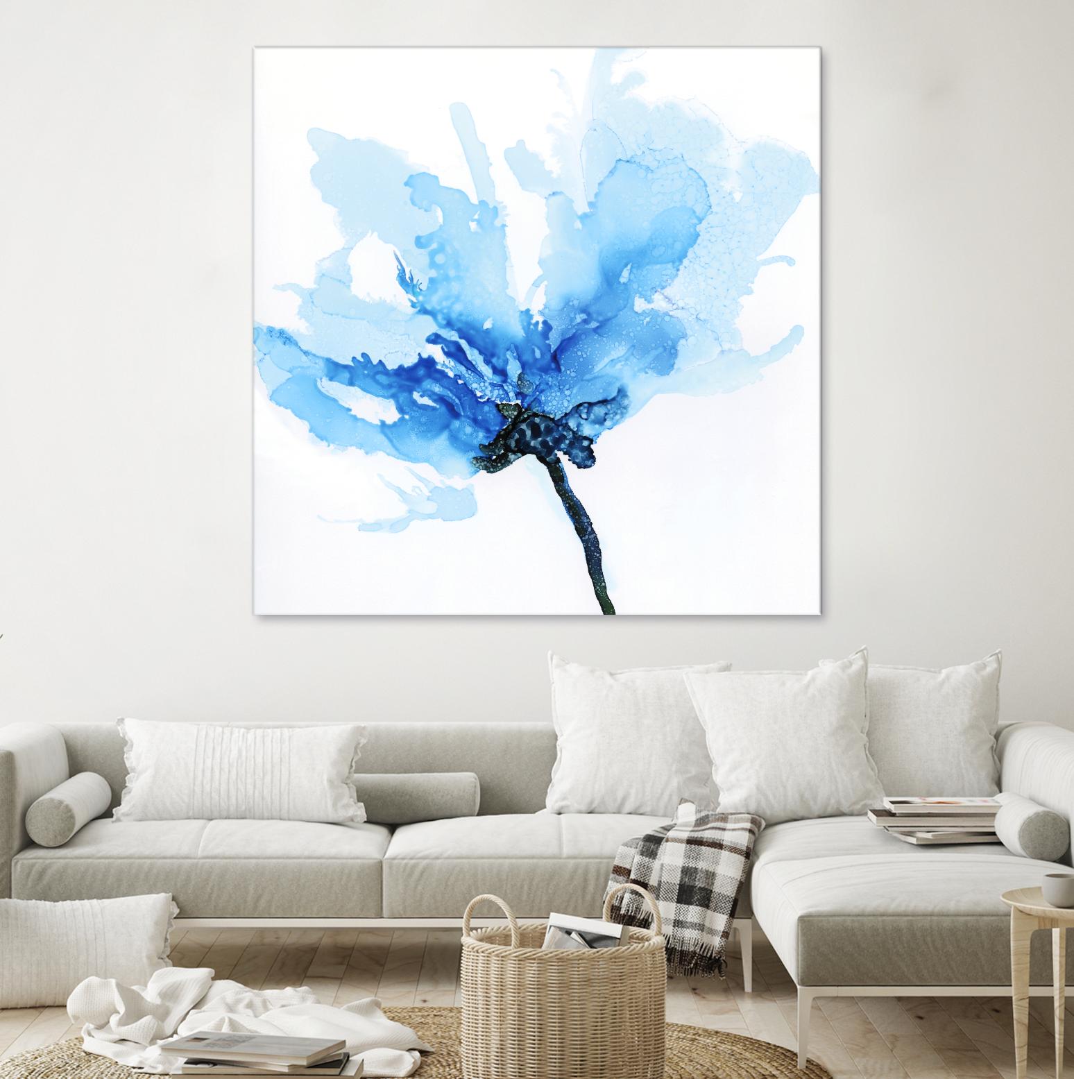 Blue Poppy II by Wendy Kroeker on GIANT ART - white floral