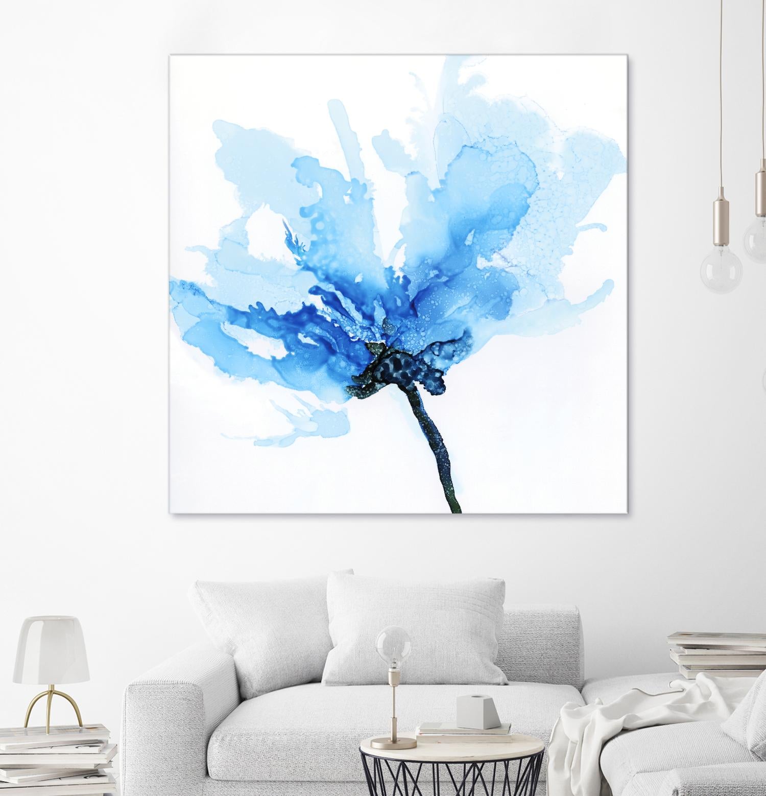 Blue Poppy II by Wendy Kroeker on GIANT ART - white floral
