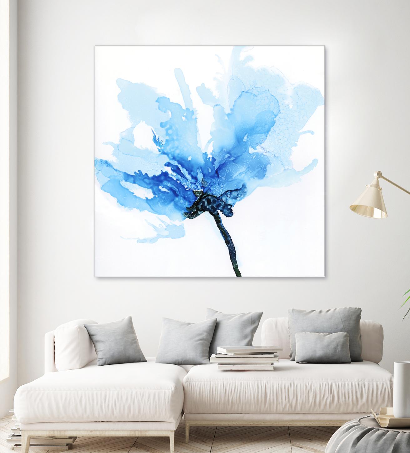 Blue Poppy II by Wendy Kroeker on GIANT ART - white floral