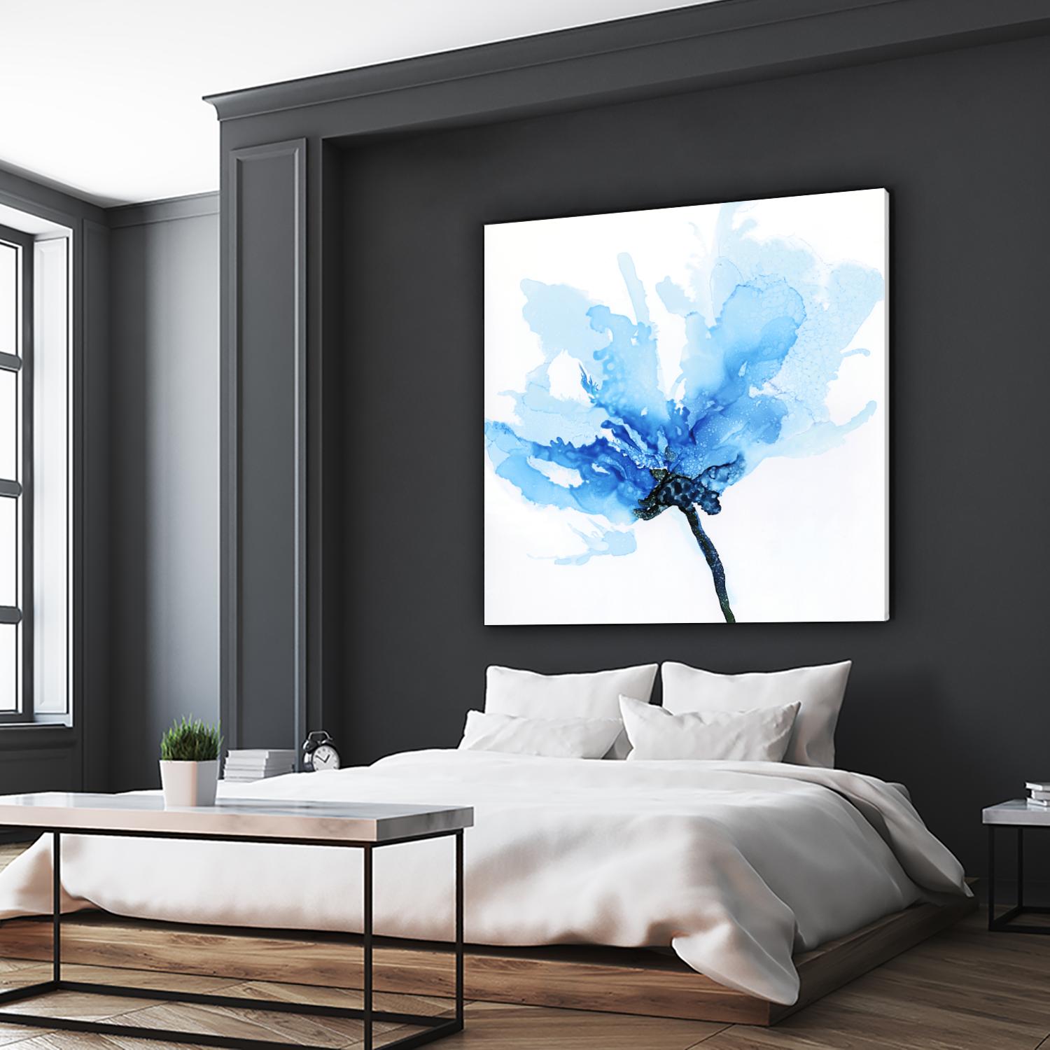 Blue Poppy II by Wendy Kroeker on GIANT ART - white floral
