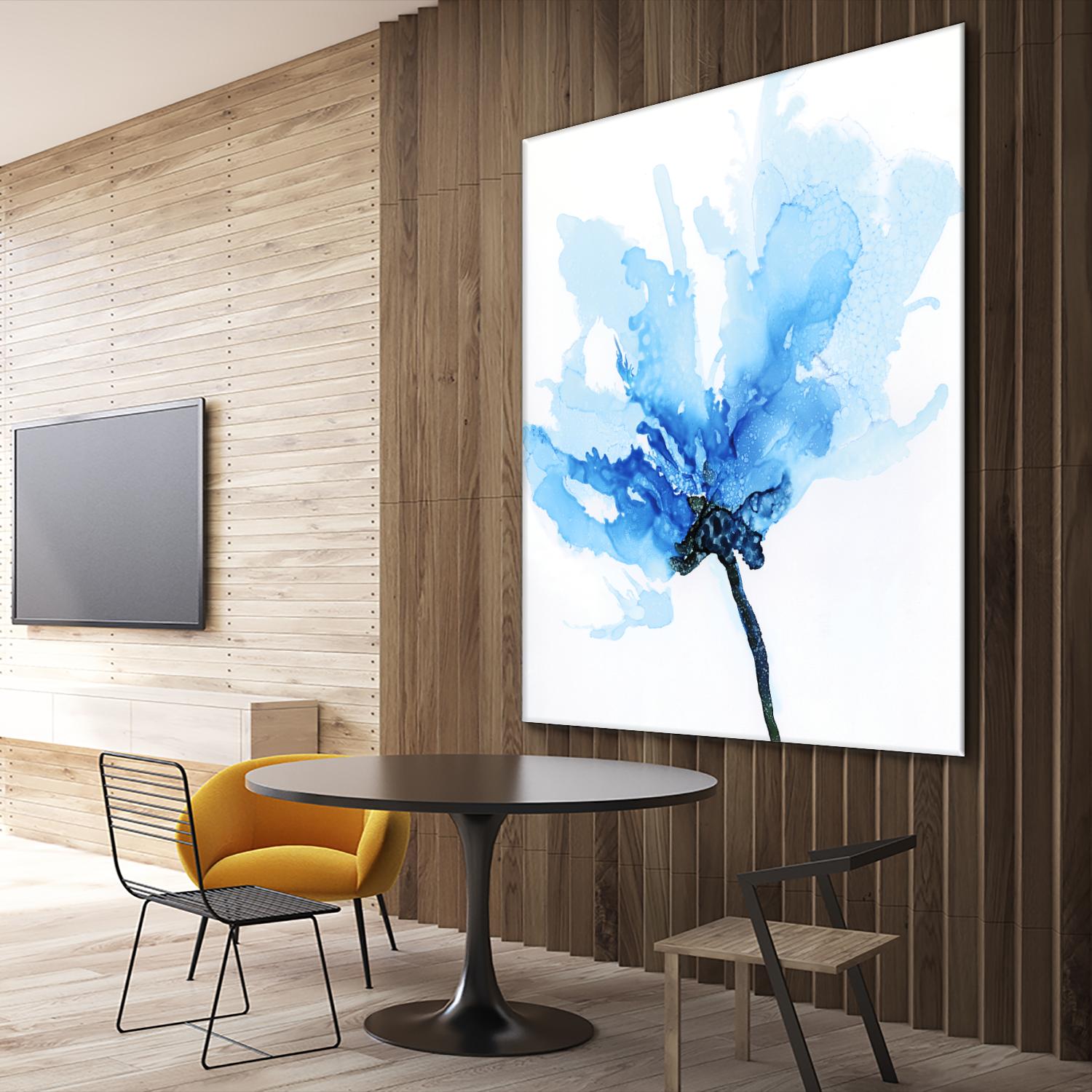 Blue Poppy II by Wendy Kroeker on GIANT ART - white floral