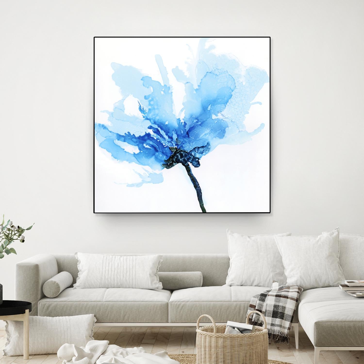 Blue Poppy II by Wendy Kroeker on GIANT ART - white floral