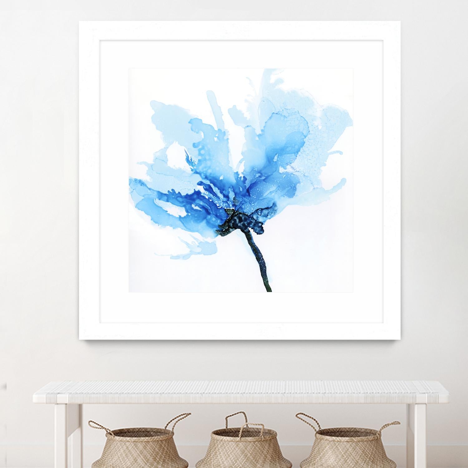 Blue Poppy II by Wendy Kroeker on GIANT ART - white floral