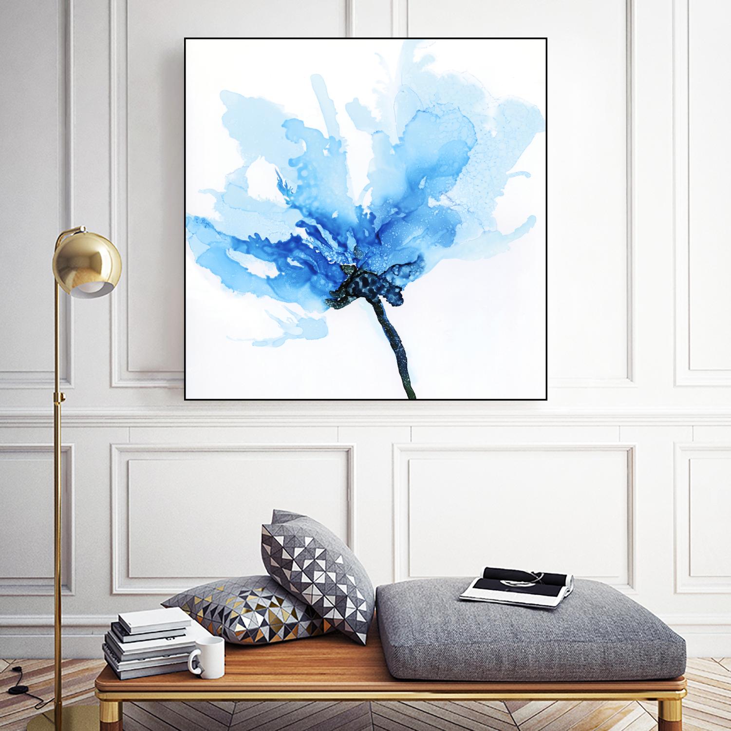 Blue Poppy II by Wendy Kroeker on GIANT ART - white floral