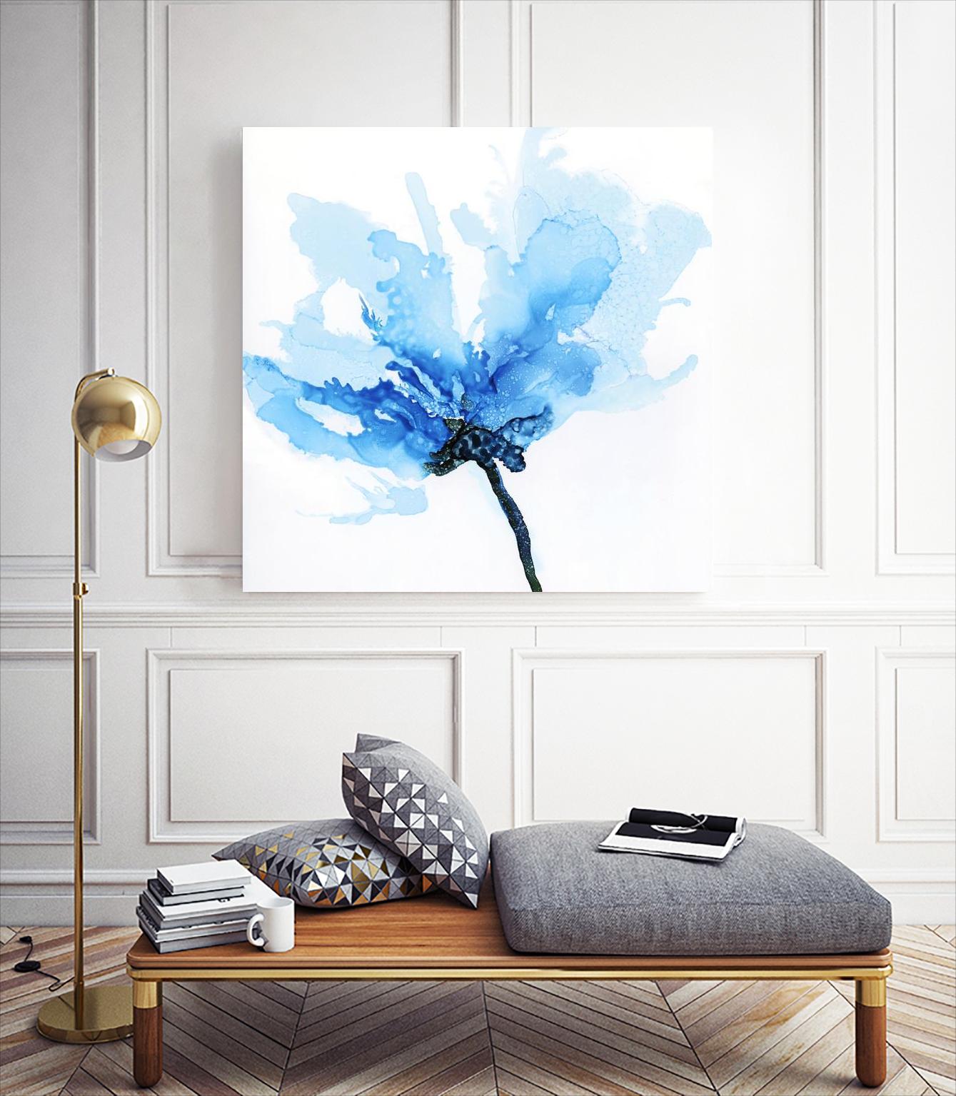 Blue Poppy II by Wendy Kroeker on GIANT ART - white floral