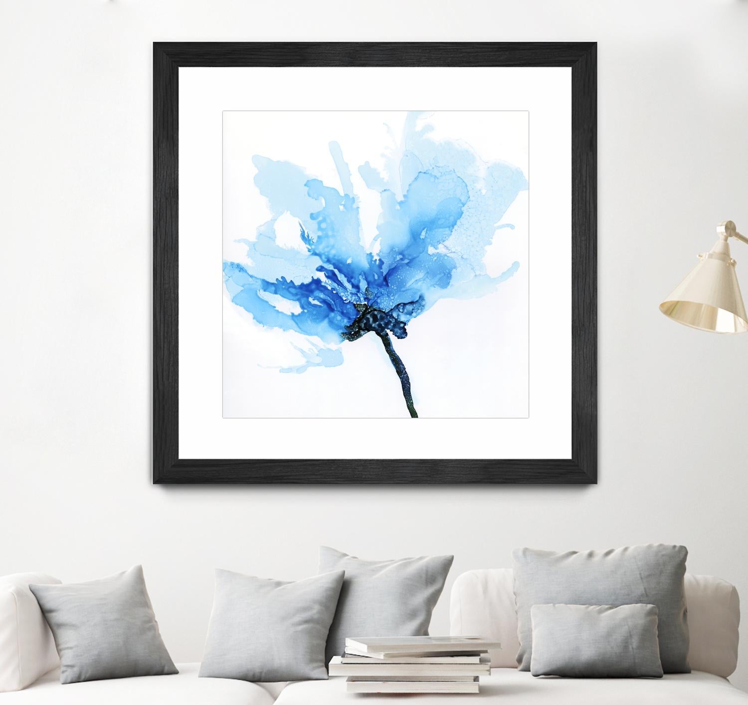Blue Poppy II by Wendy Kroeker on GIANT ART - white floral