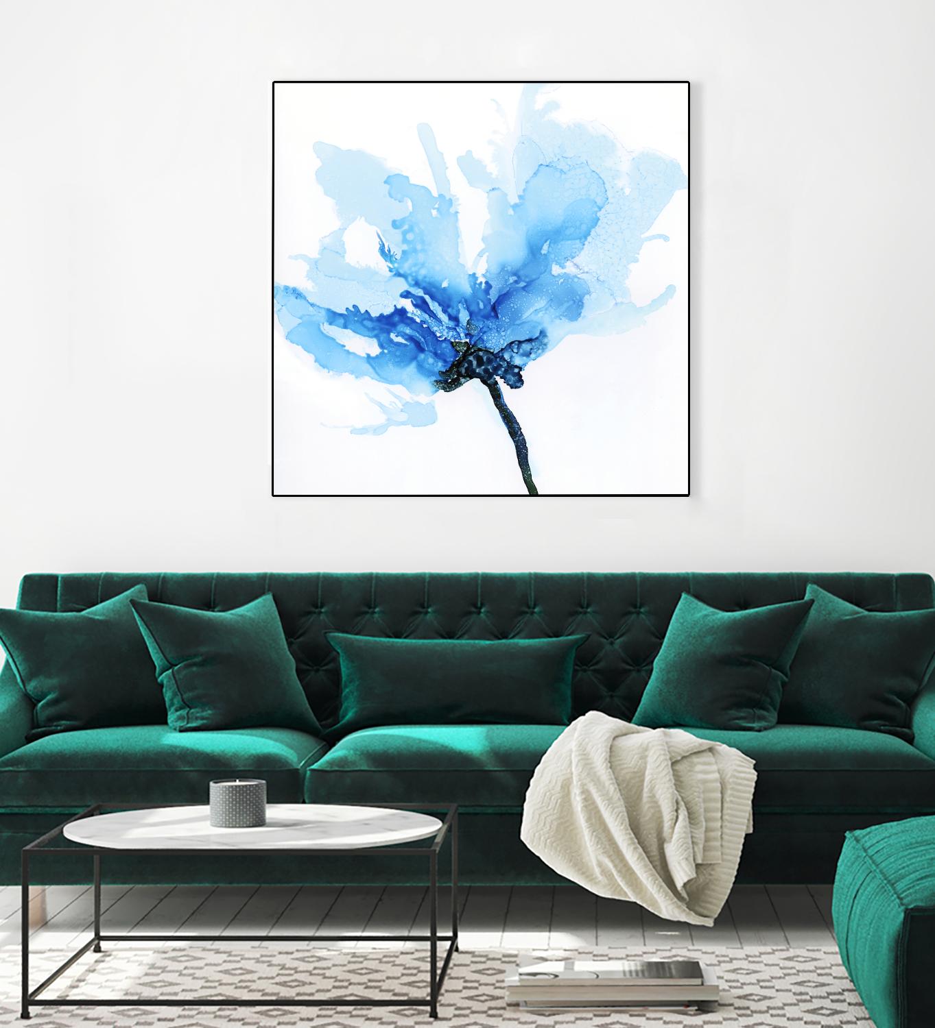 Blue Poppy II by Wendy Kroeker on GIANT ART - white floral