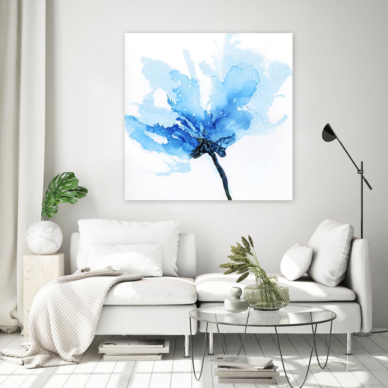 Blue Poppy II by Wendy Kroeker on GIANT ART - white floral