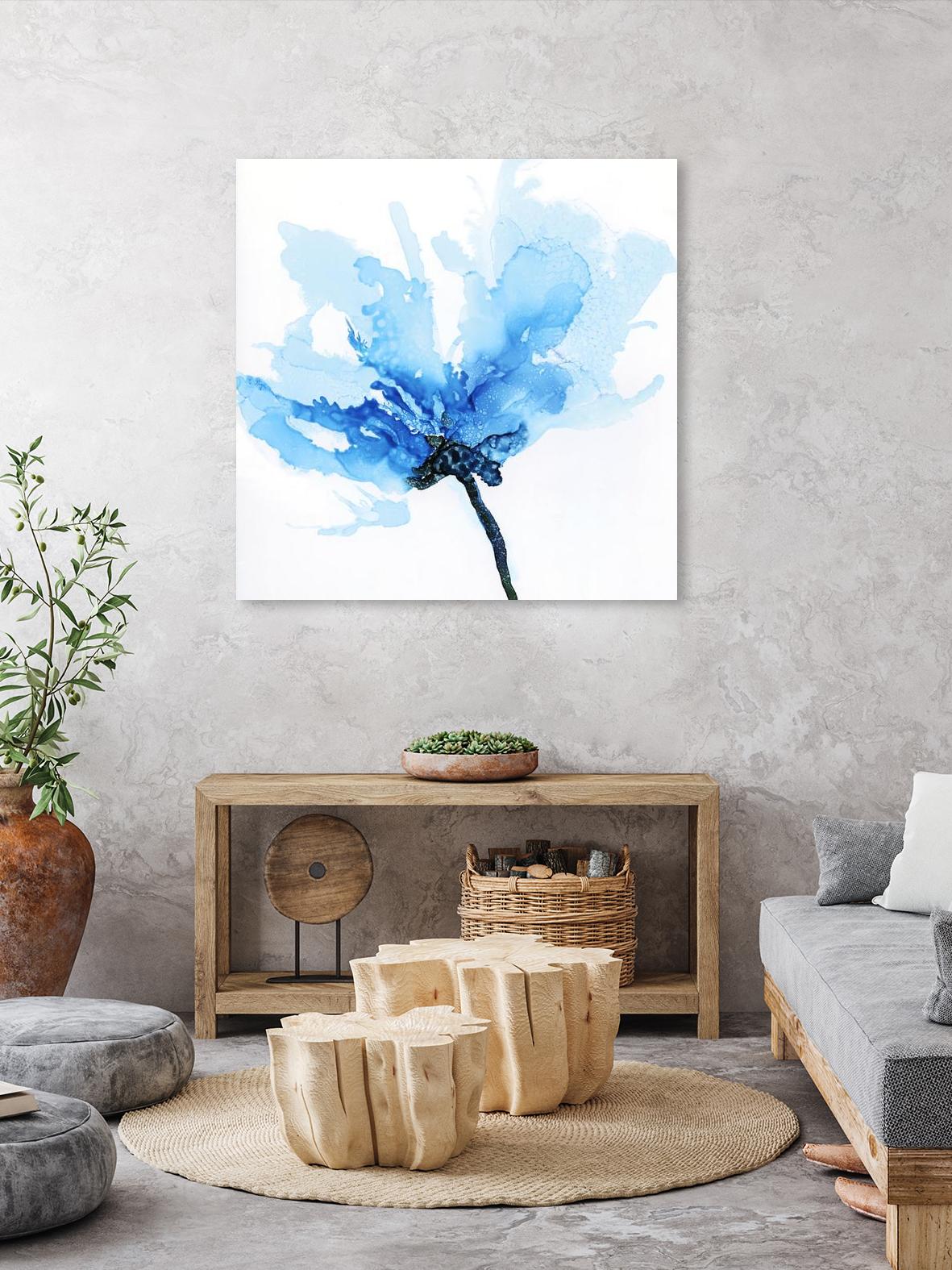 Blue Poppy II by Wendy Kroeker on GIANT ART - white floral