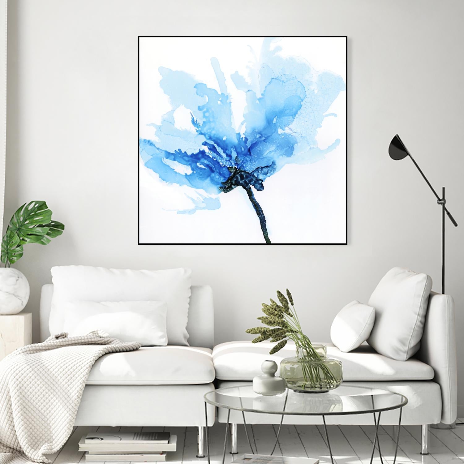 Blue Poppy II by Wendy Kroeker on GIANT ART - white floral