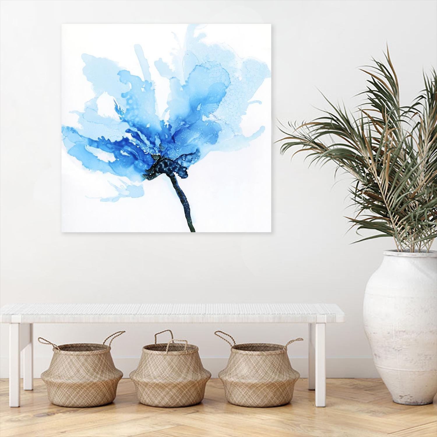 Blue Poppy II by Wendy Kroeker on GIANT ART - white floral